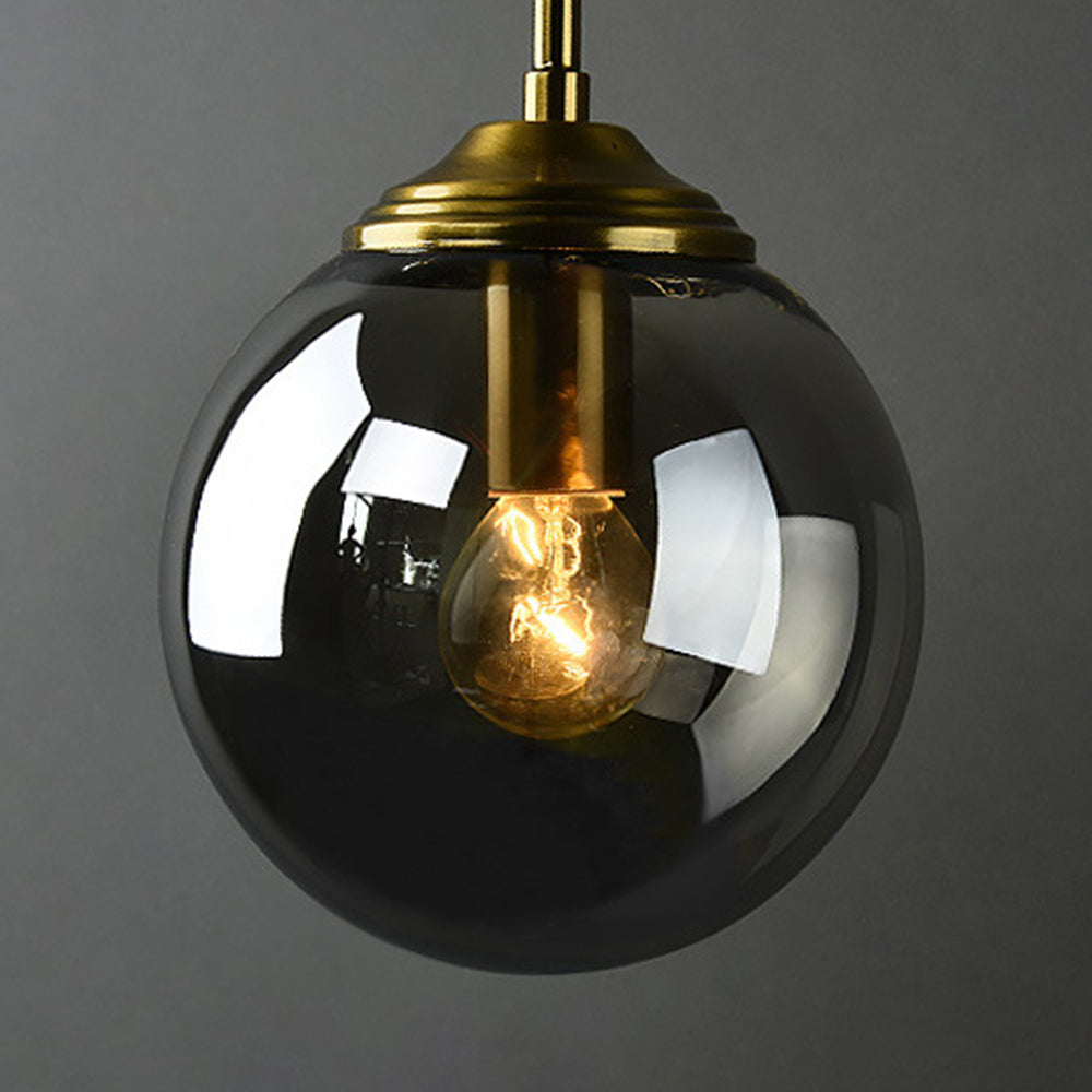 Valentina Modern Globe Metal/Glass Wall Lamp, Gray/Amber/Clear/White - Neutralighting