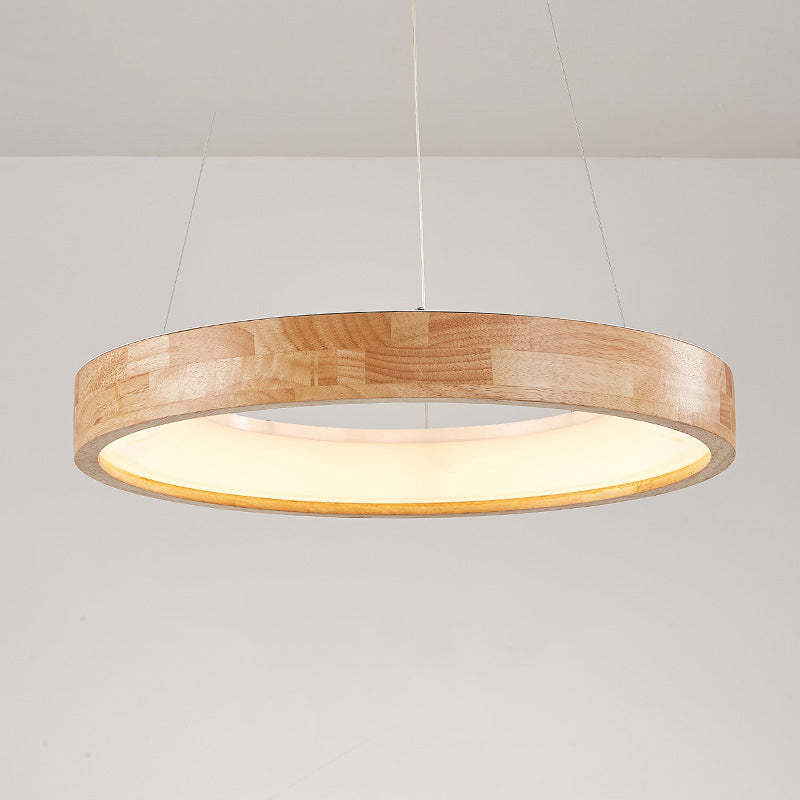 Muto Modern Ring Wood Pendant Light - Neutralighting