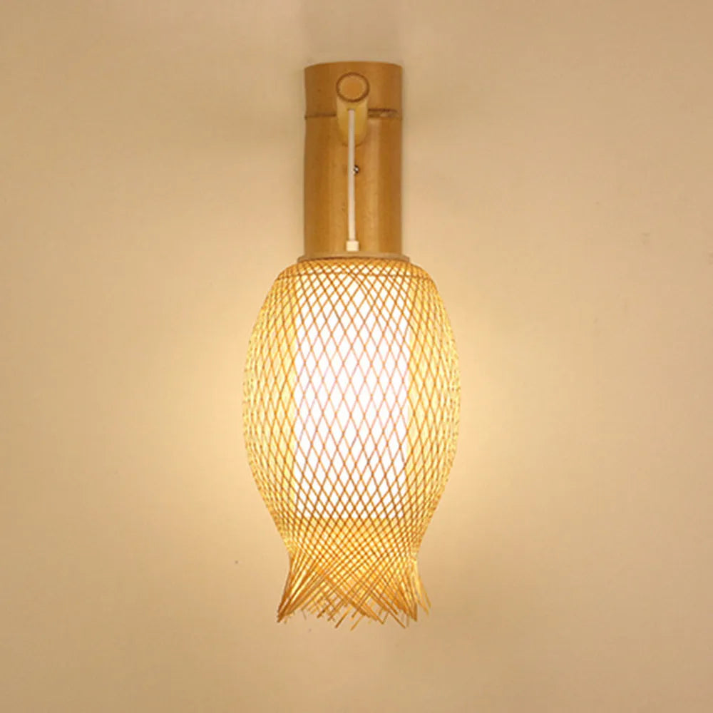 Ritta Wall Lamp Rustic, Muto Rattan Weaving LED, Hallway Wall Sconce - Neutralighting