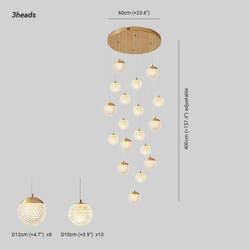 Arisha Multi Staircase Modern Art Deco Pendant Light, Gold - Neutralighting