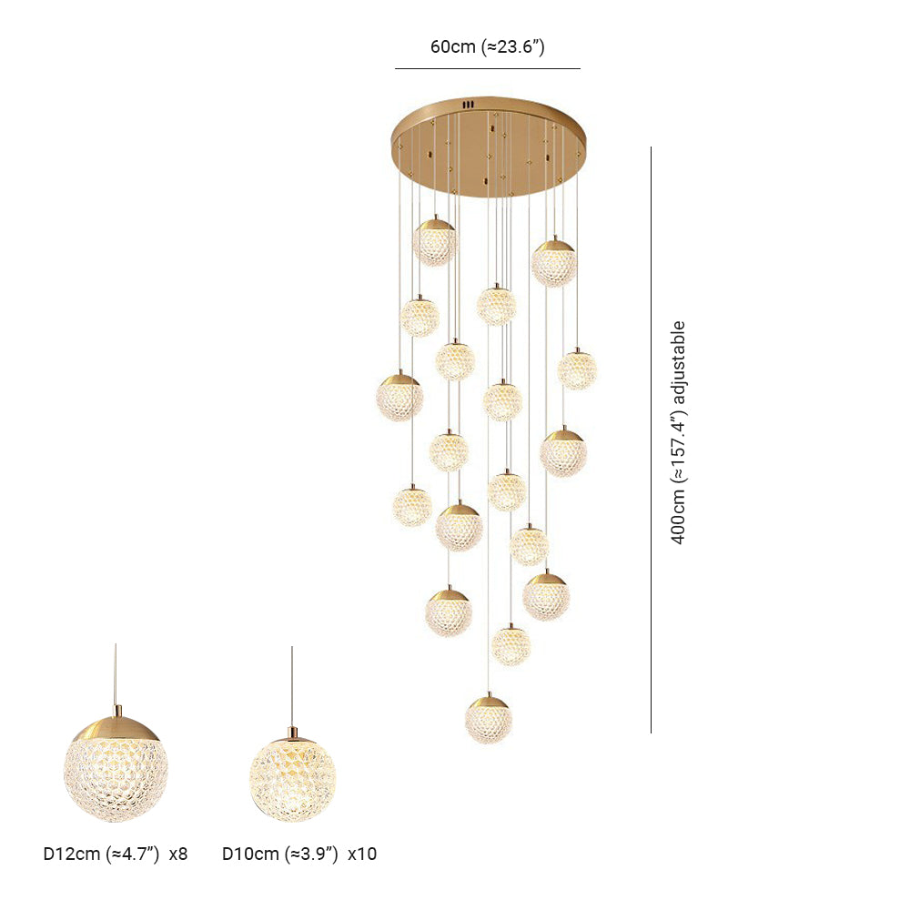 Arisha Multi Staircase Modern Art Deco Pendant Light, Gold - Neutralighting