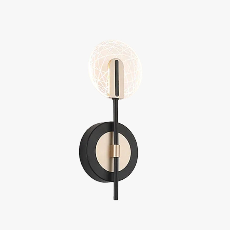 Valentina Wall Lighting Disc Modern, Metal/Acrylic, Black/White, Bedroom - Neutralighting