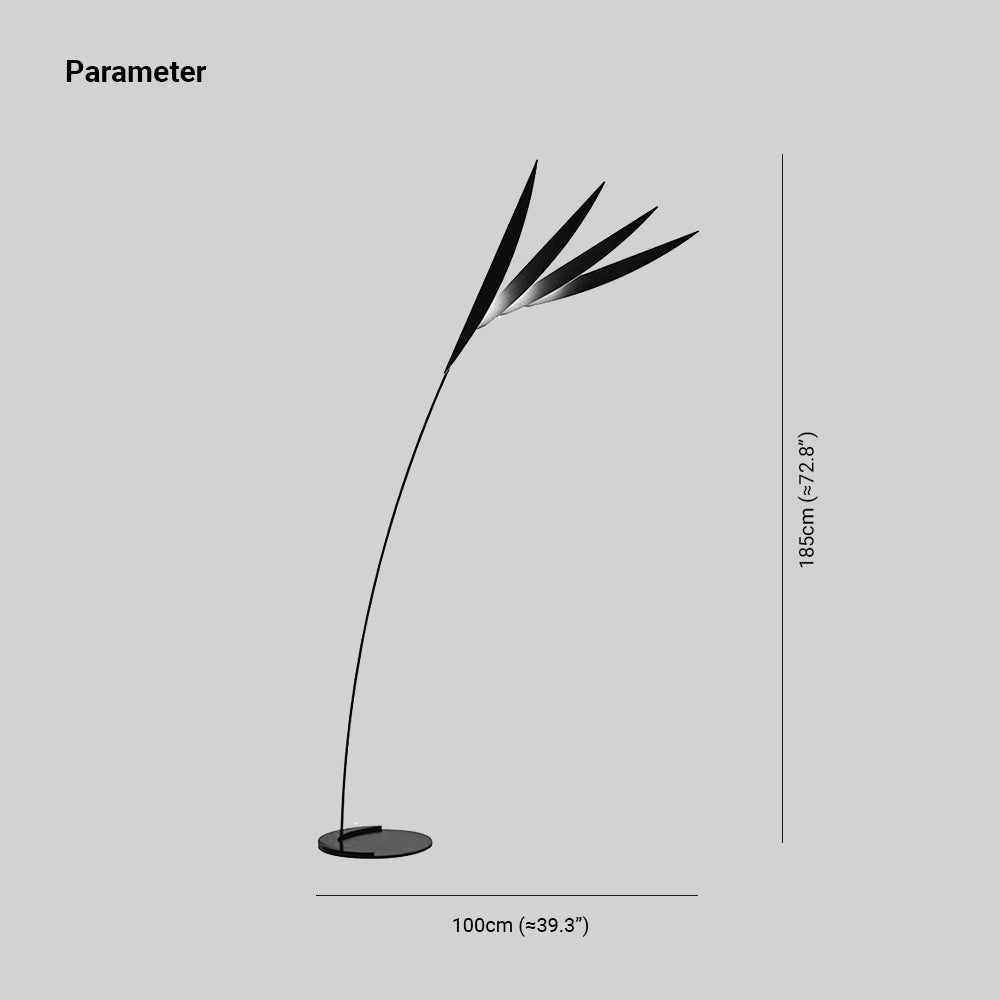 Salgado Leaf Metal/Acrylic Long Arm Floor Lamp, Living Room - Neutralighting