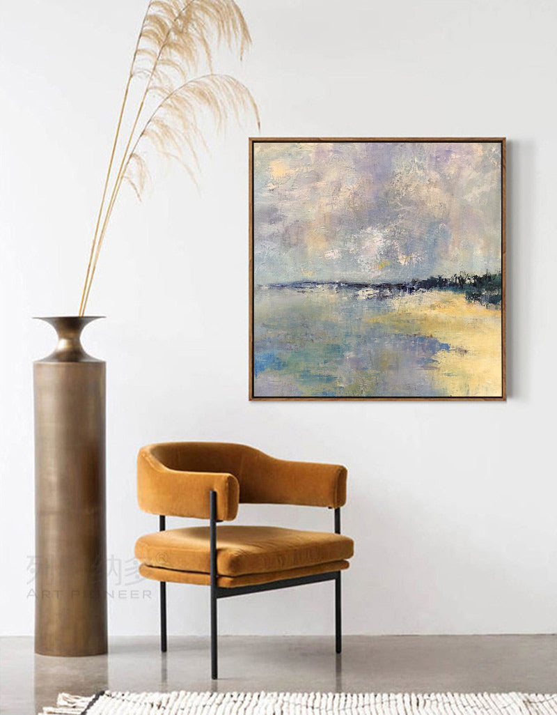 Soft Pastel Impressionist Seascape Muted Multi‑Layer Textured Artwork