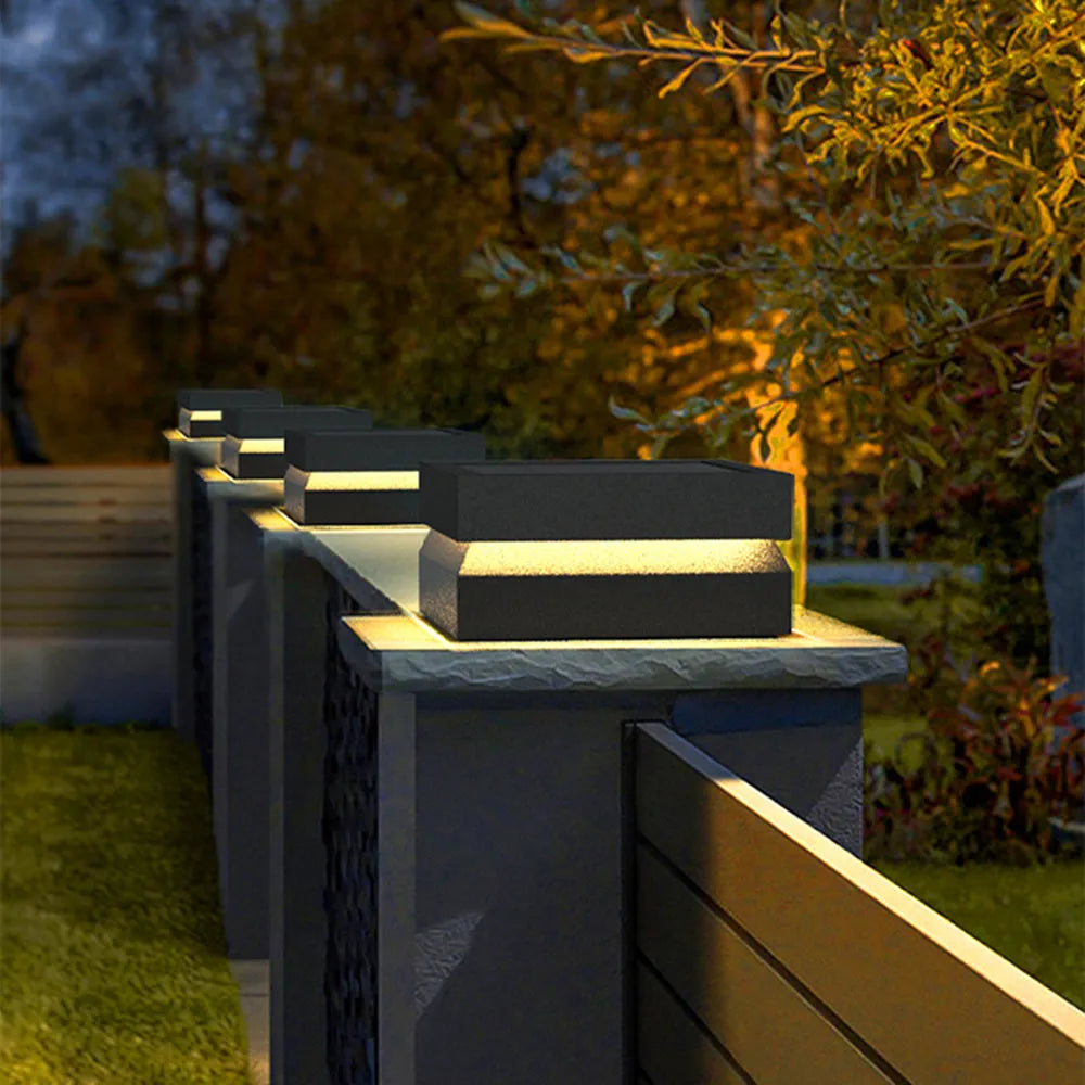 Axion Modern Concave Metal Black Outdoor Lamps, Solar - Neutralighting