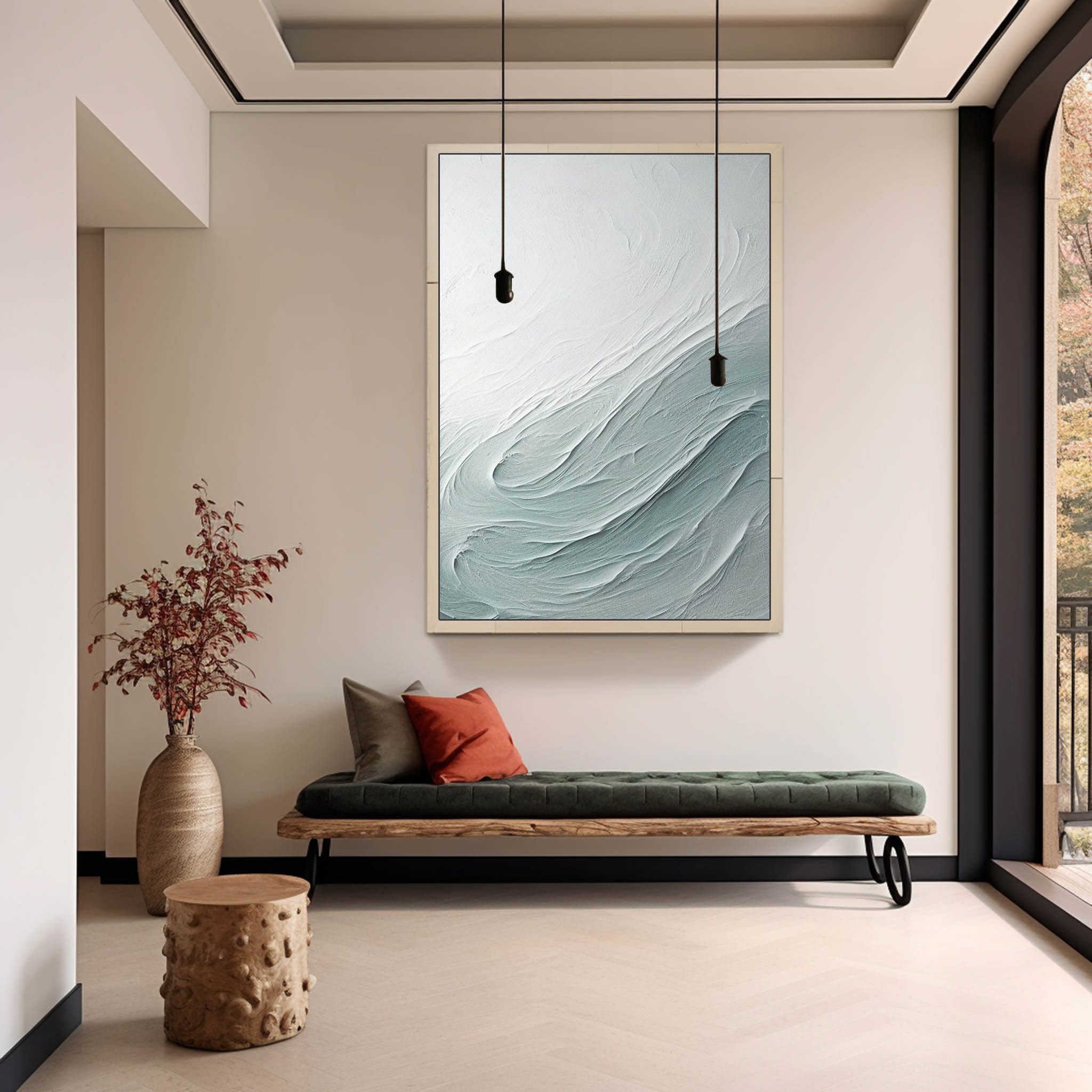 Wall Art Wave Minimalist Relief Modern