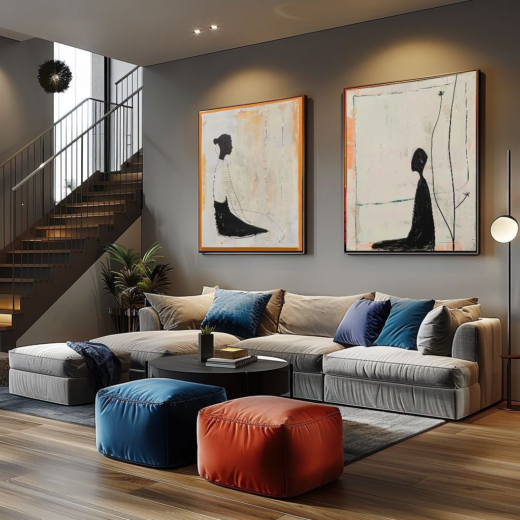 Wall Art Minimalist Textured Figurative