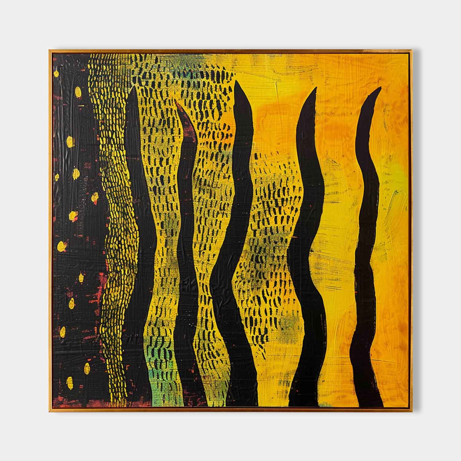 Wall Art Wabi-Sabi Wavy Black Vertical Forms