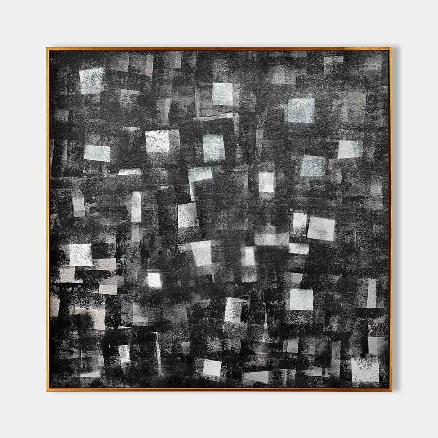 Wall art Monochrome Square Mosaic Painting