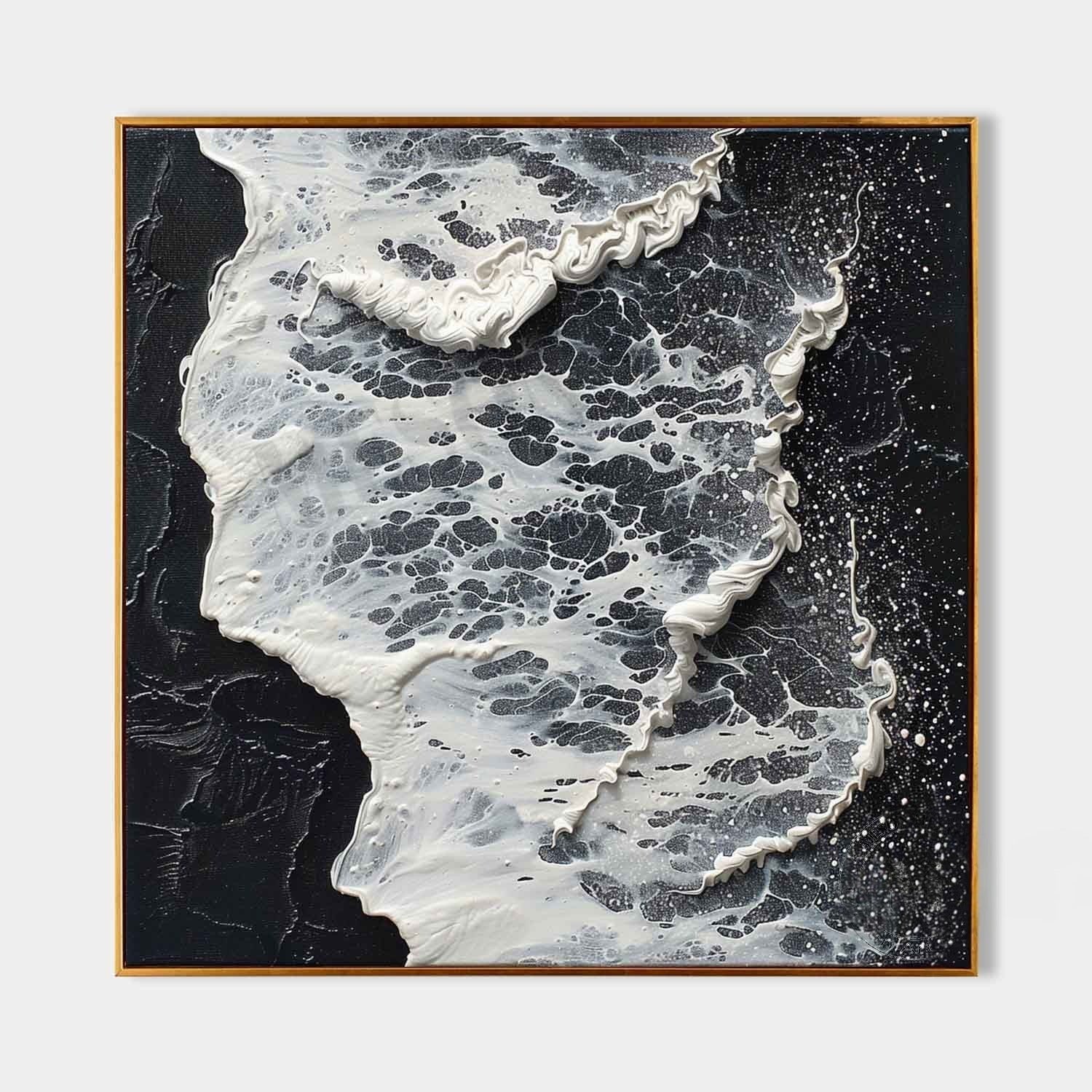 Wall Art Monochrome Ocean Foam