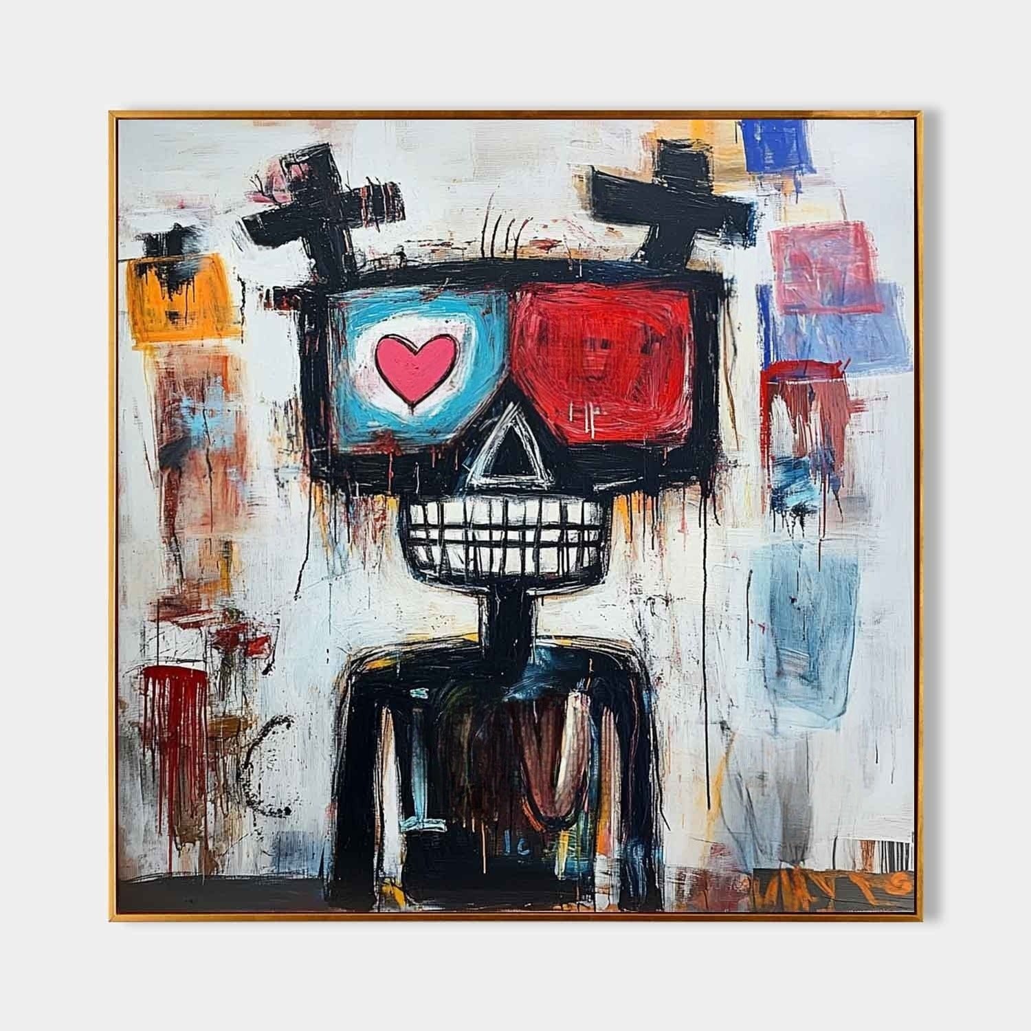 Wall Art Neo Expressionist Skeleton Heart
