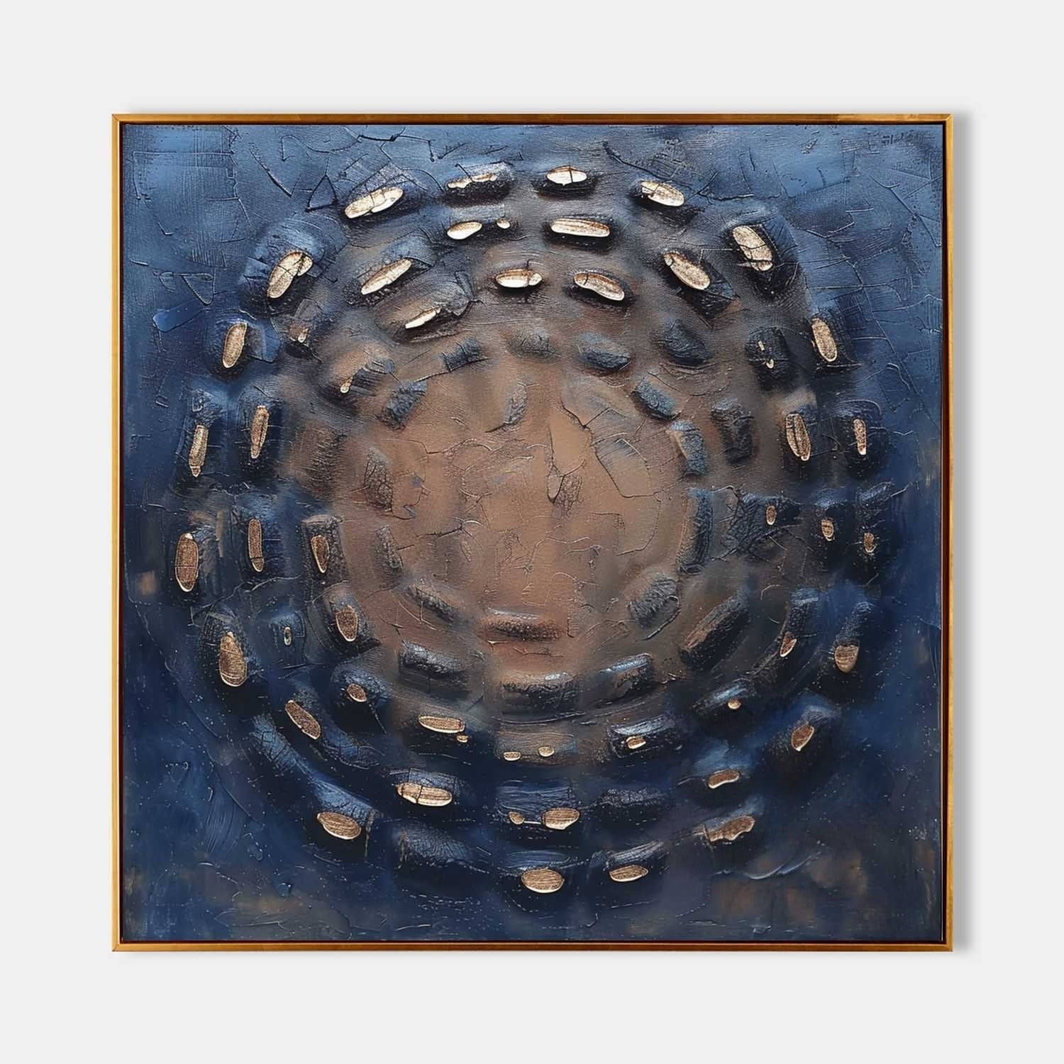 Circular Textured Abstract Art Oil Painting