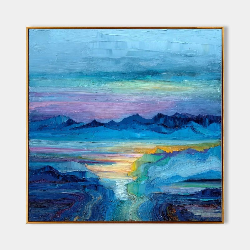 Wall Art Impressionist Mountain Sunset Landscape