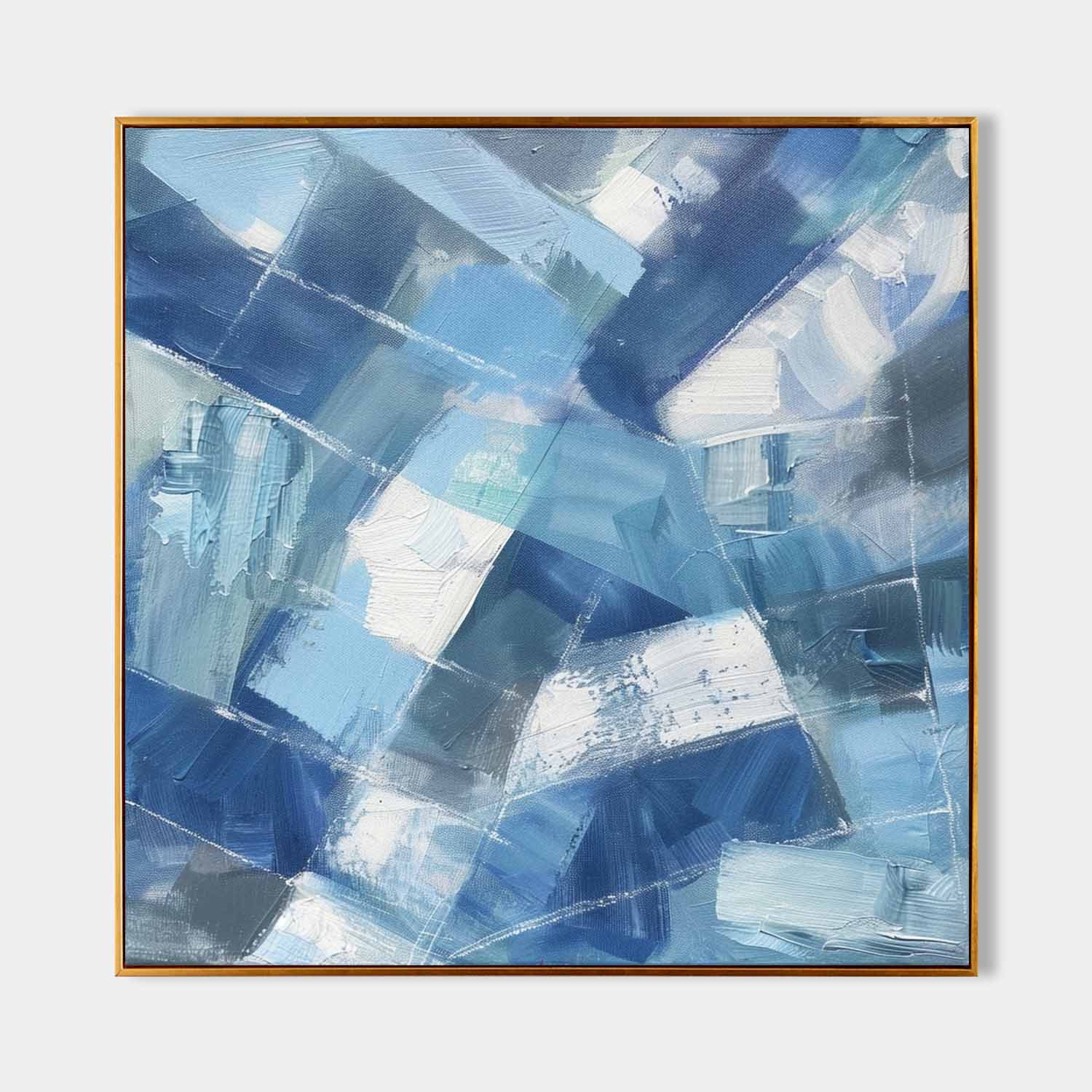 Wall Art Blue Shade Abstract Calm Serene Modern