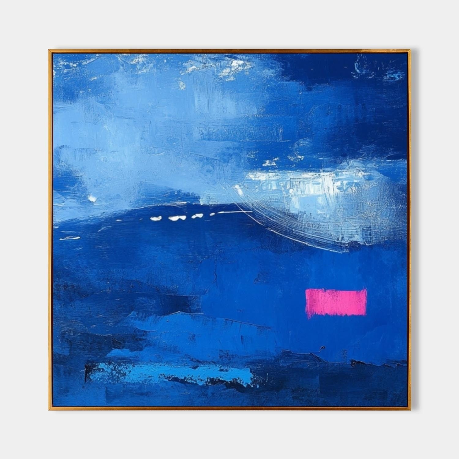 Wall Art Calming Textured Deep Blue