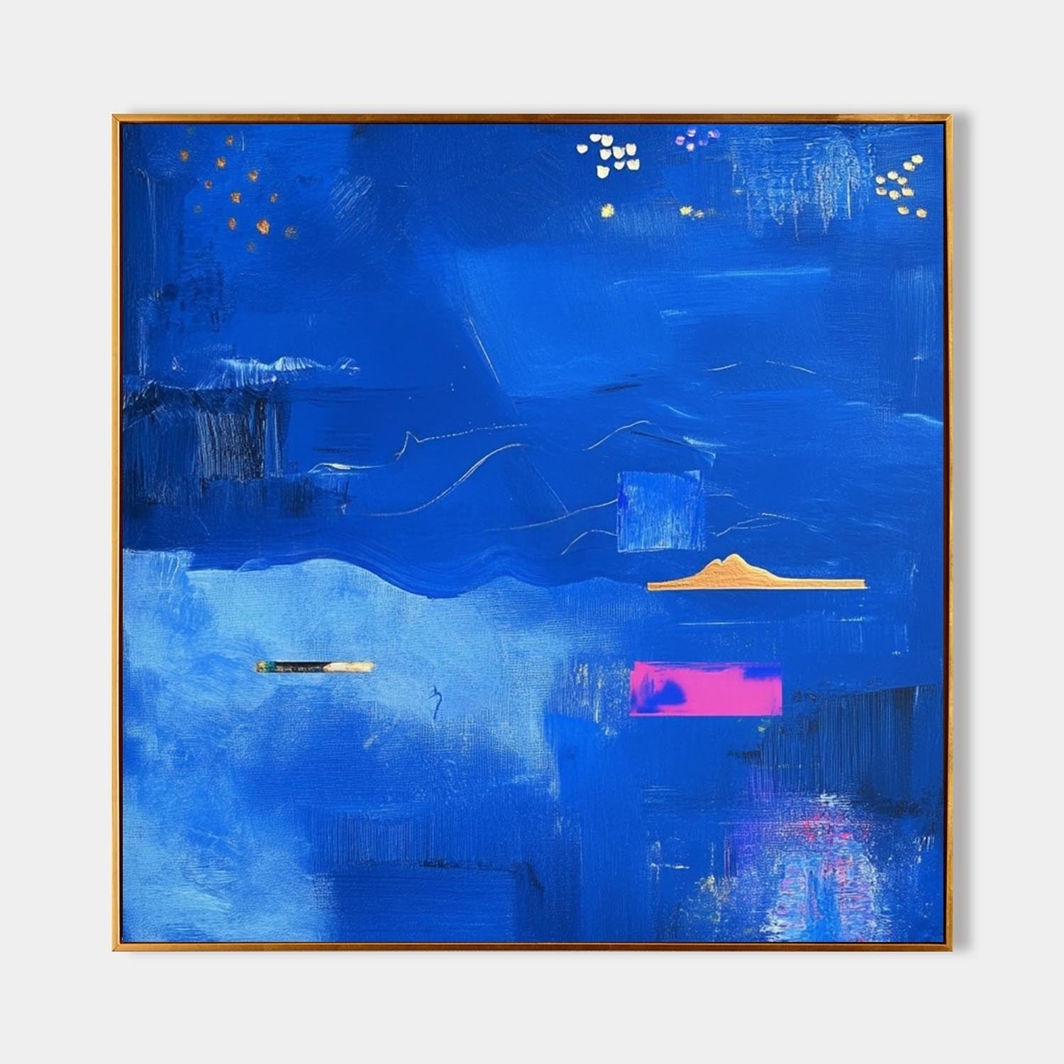 Wall Art Dreamy Textured Layered Blue