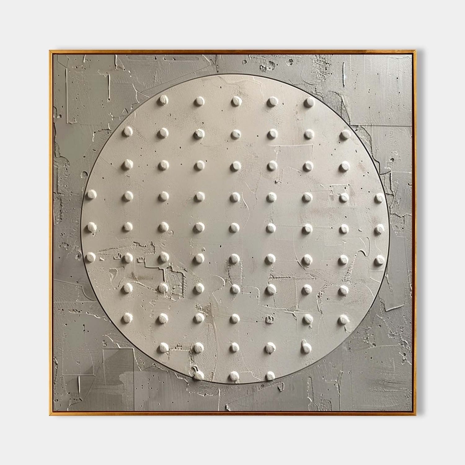 Wall Art Minimalist Circular Dotted Relief
