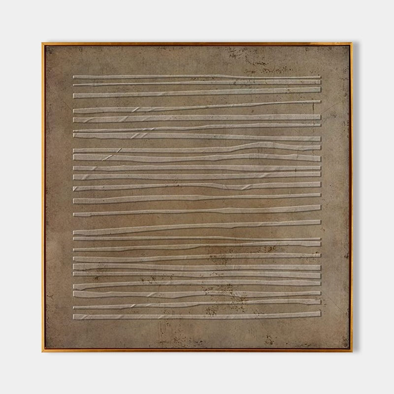 Textured Horizontal Linear Relief Painting