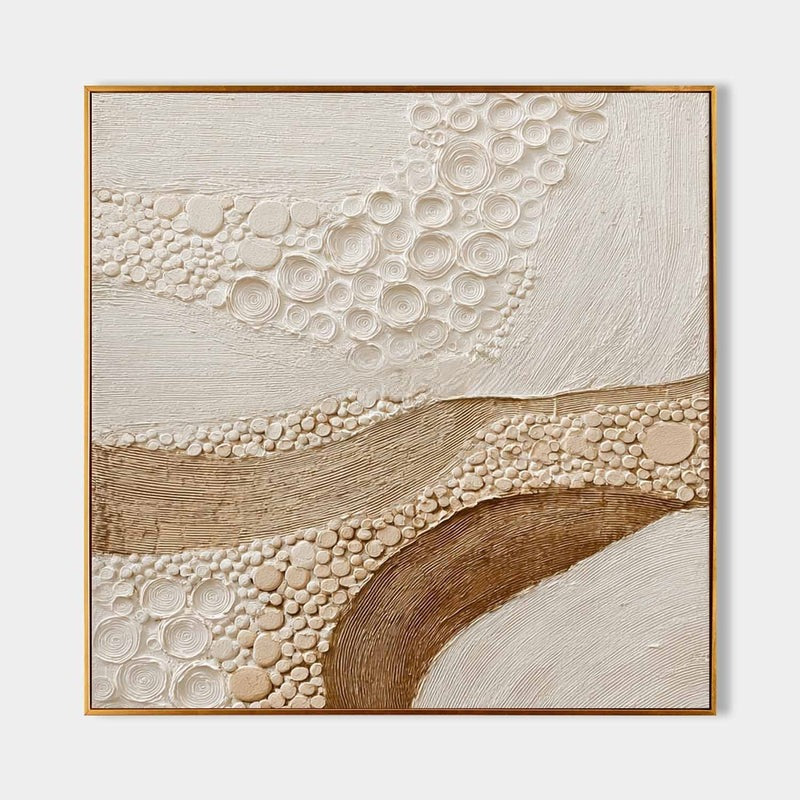 Beige Brown Organic Textured Painting