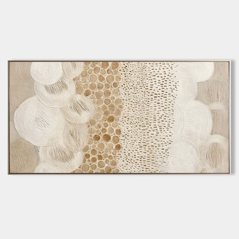 Beige White Organic Abstract Painting