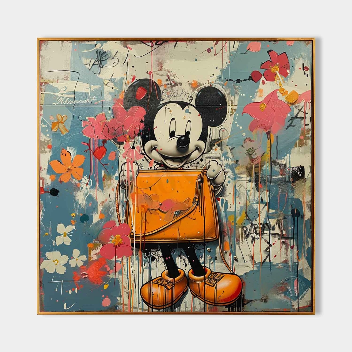 Wall Art Pop Art Mickey Graffiti Floral