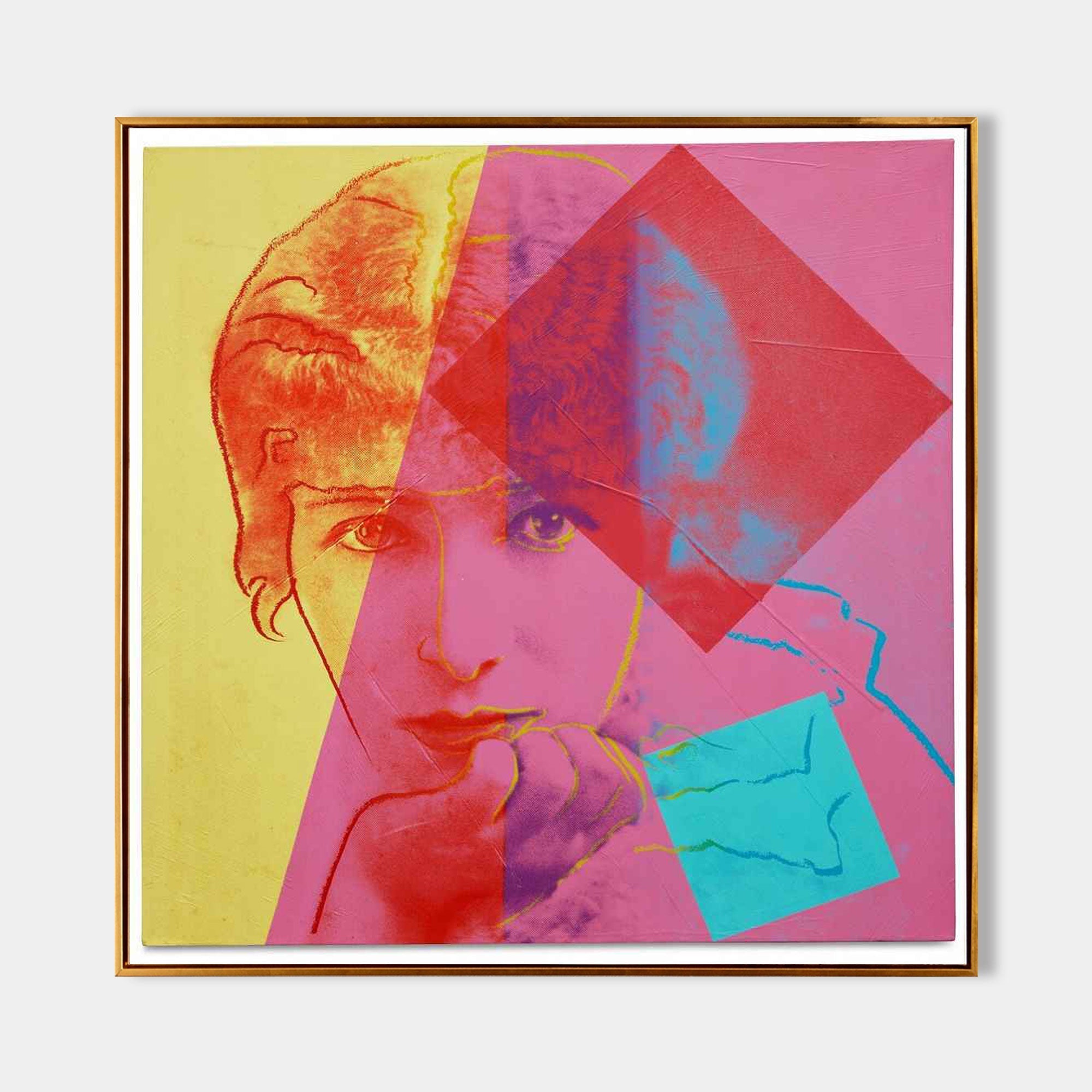 Wall Art Square Pop Art Portrait Vibrant Canvas Texture | Neutralighting
