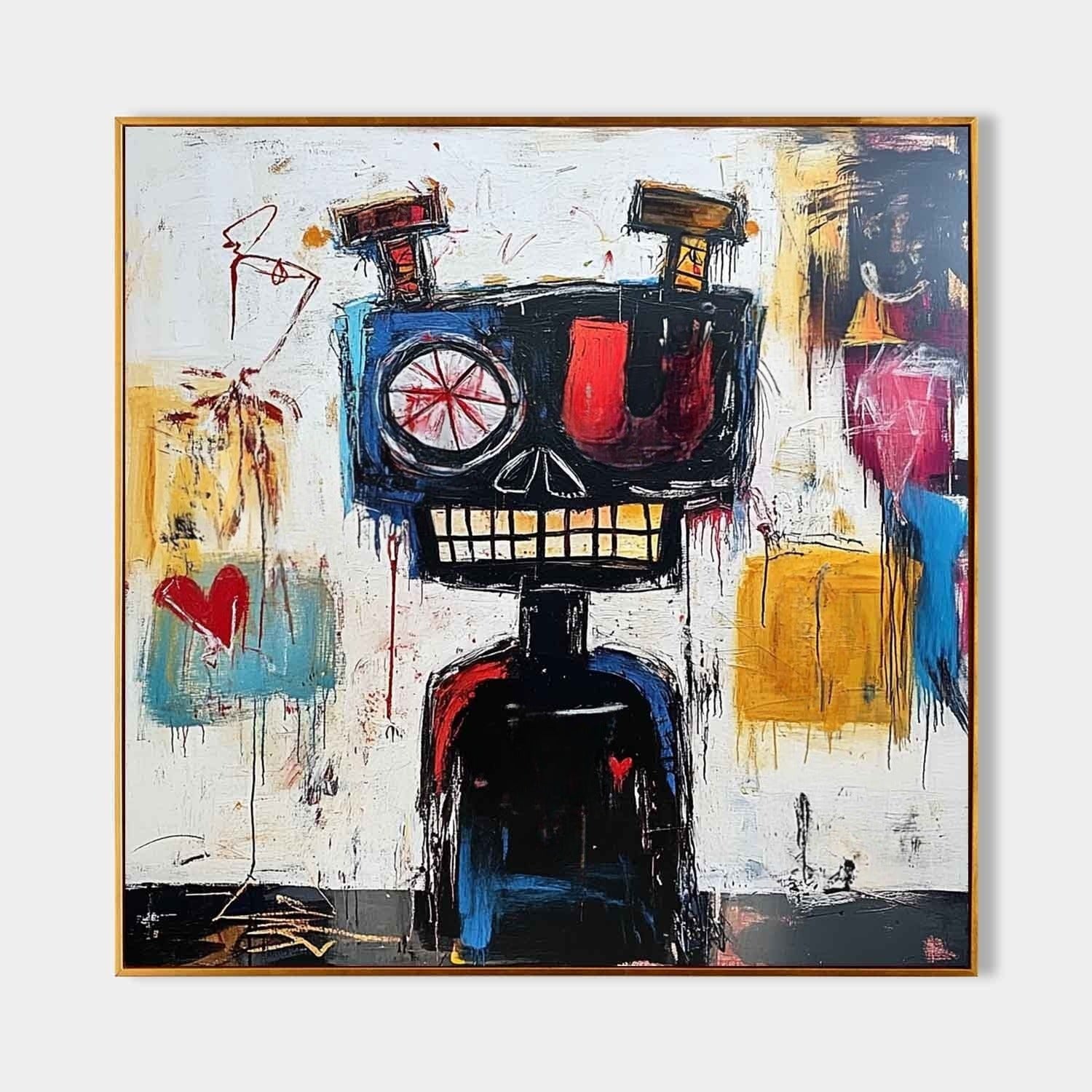 Wall Art Neo Expressionist Robot Skull