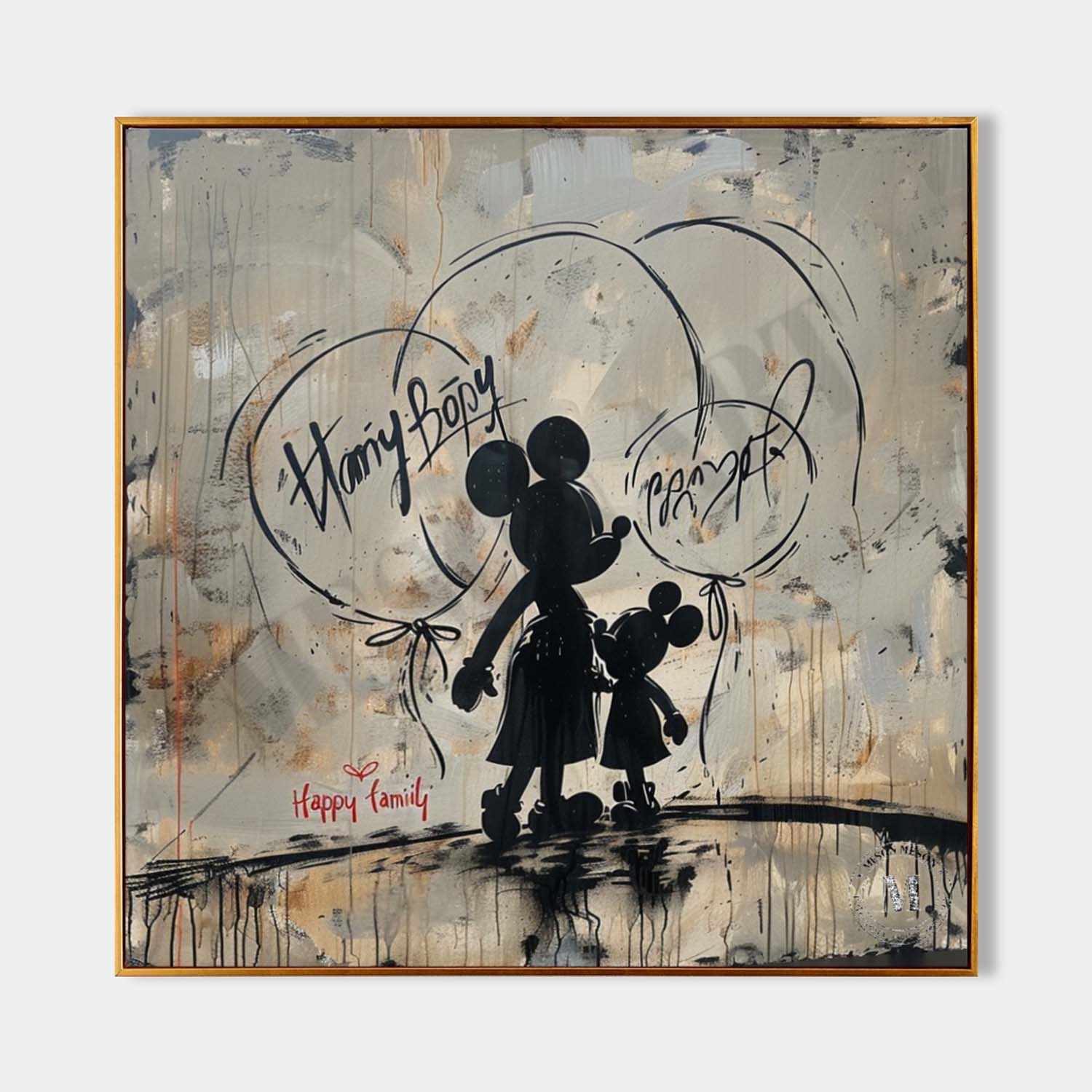 Wall Art Square Graffiti Mickey Mouse