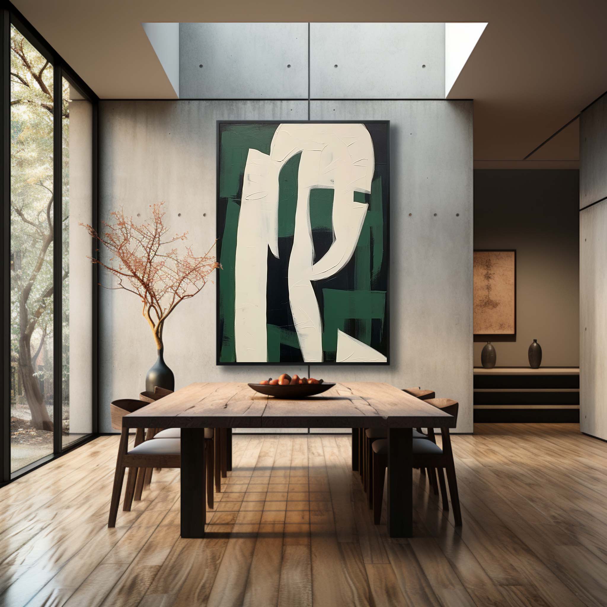 Wall Art Forest Green Layered Contemporary Graphic