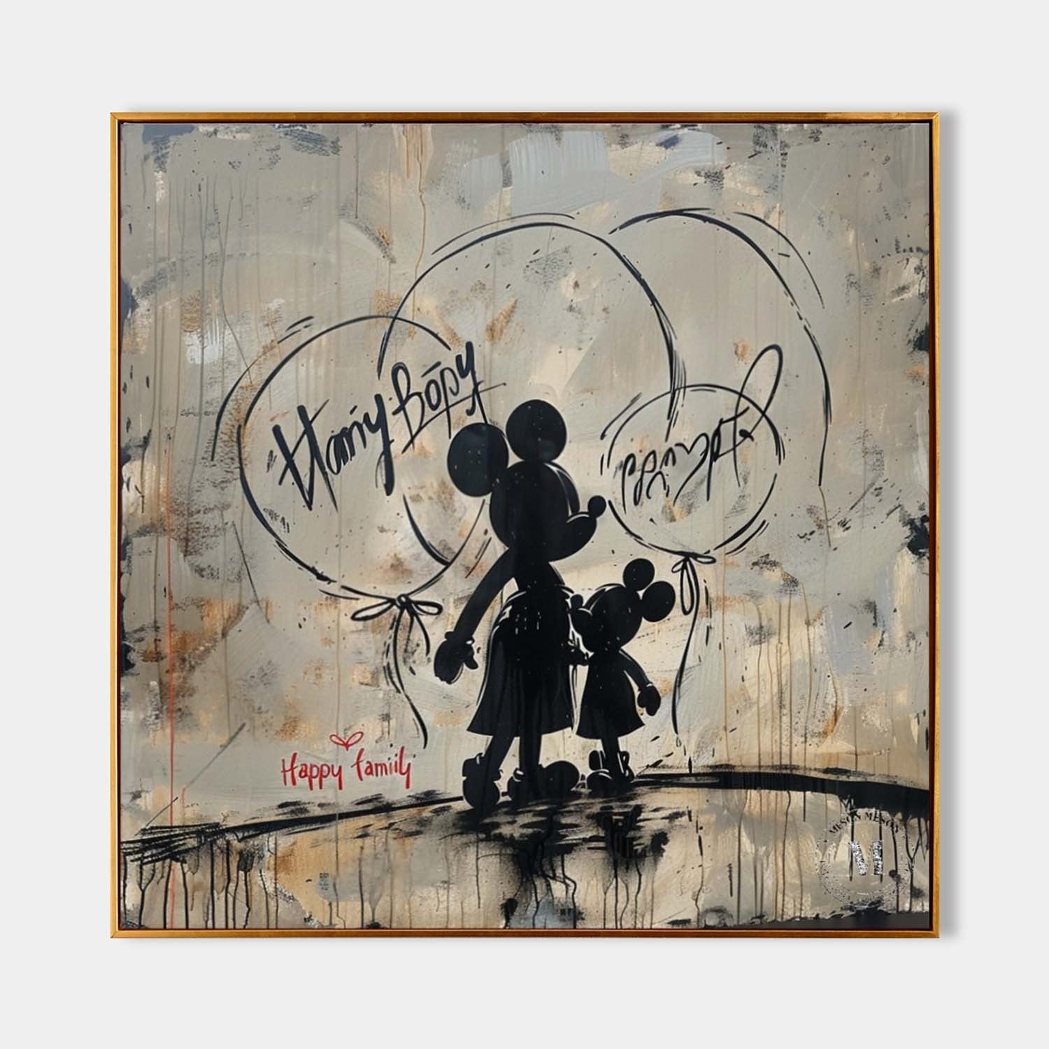Wall Art Square Graffiti Mickey Mouse