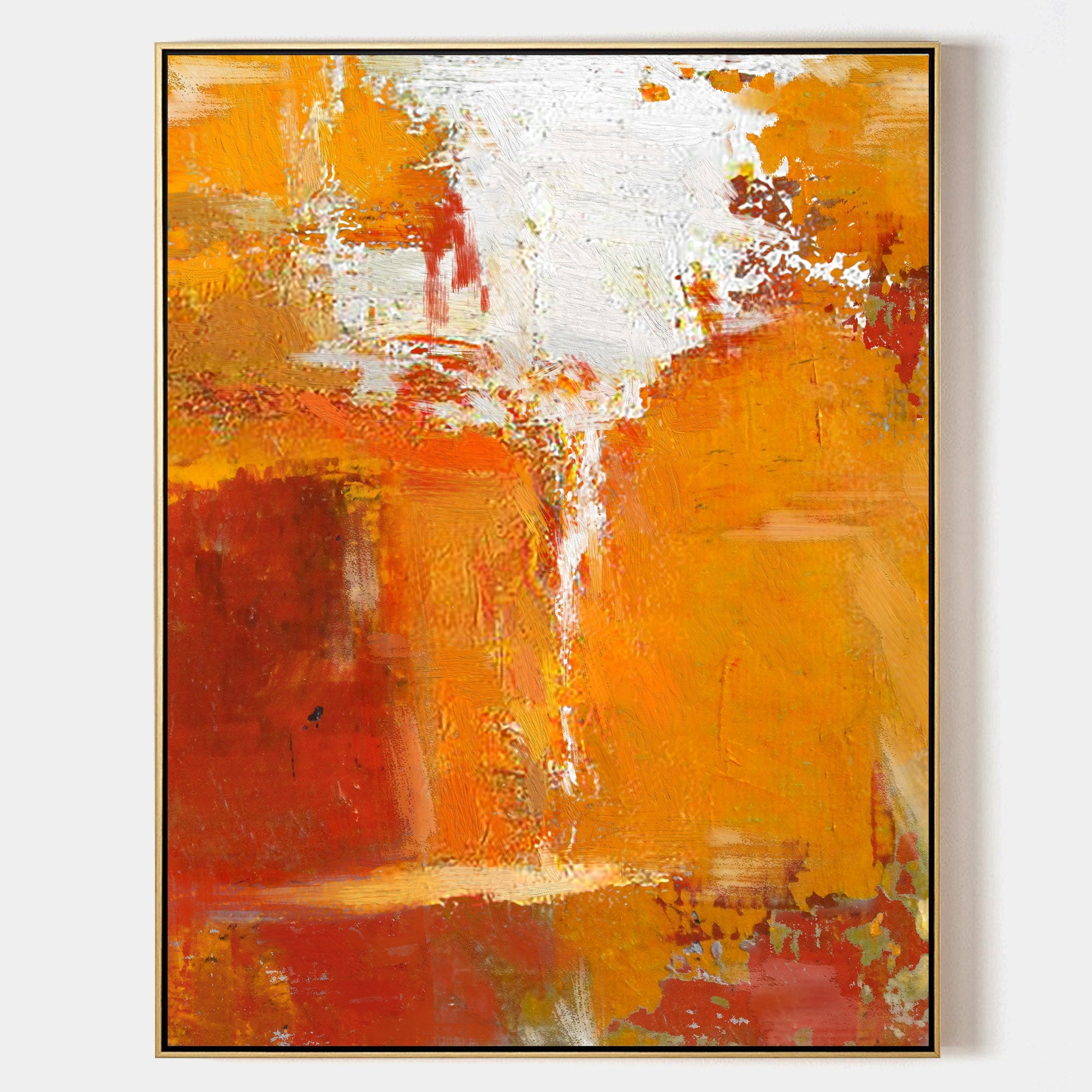Deep Orange Abstract Painting