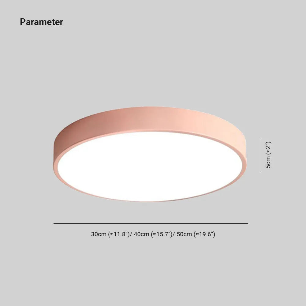 Valentina Ceiling Light Rond Flush Mount, Yellow/Blue/Green/Pink/Grey, Bedroom - Neutralighting