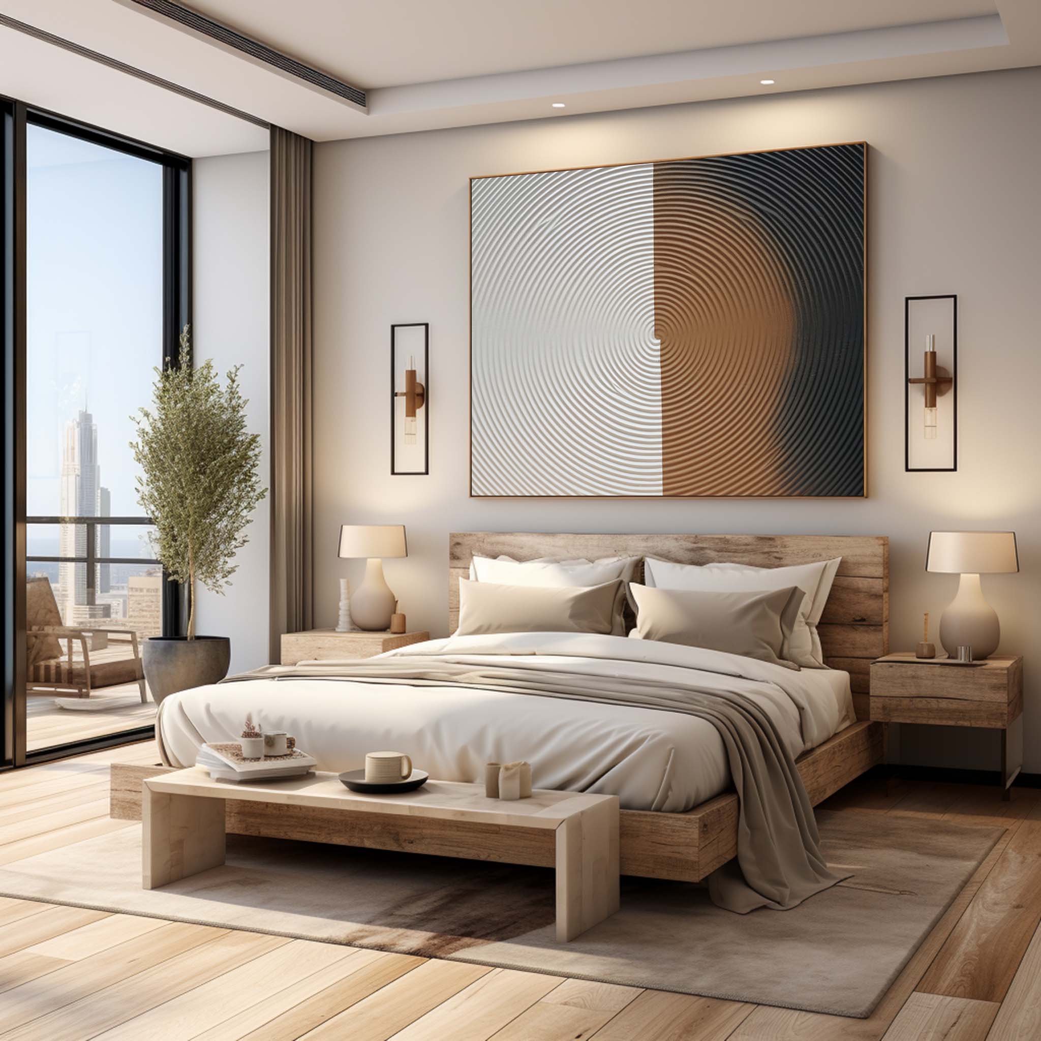 Plaster Art Texture Painting SG240 - Neutralighting
