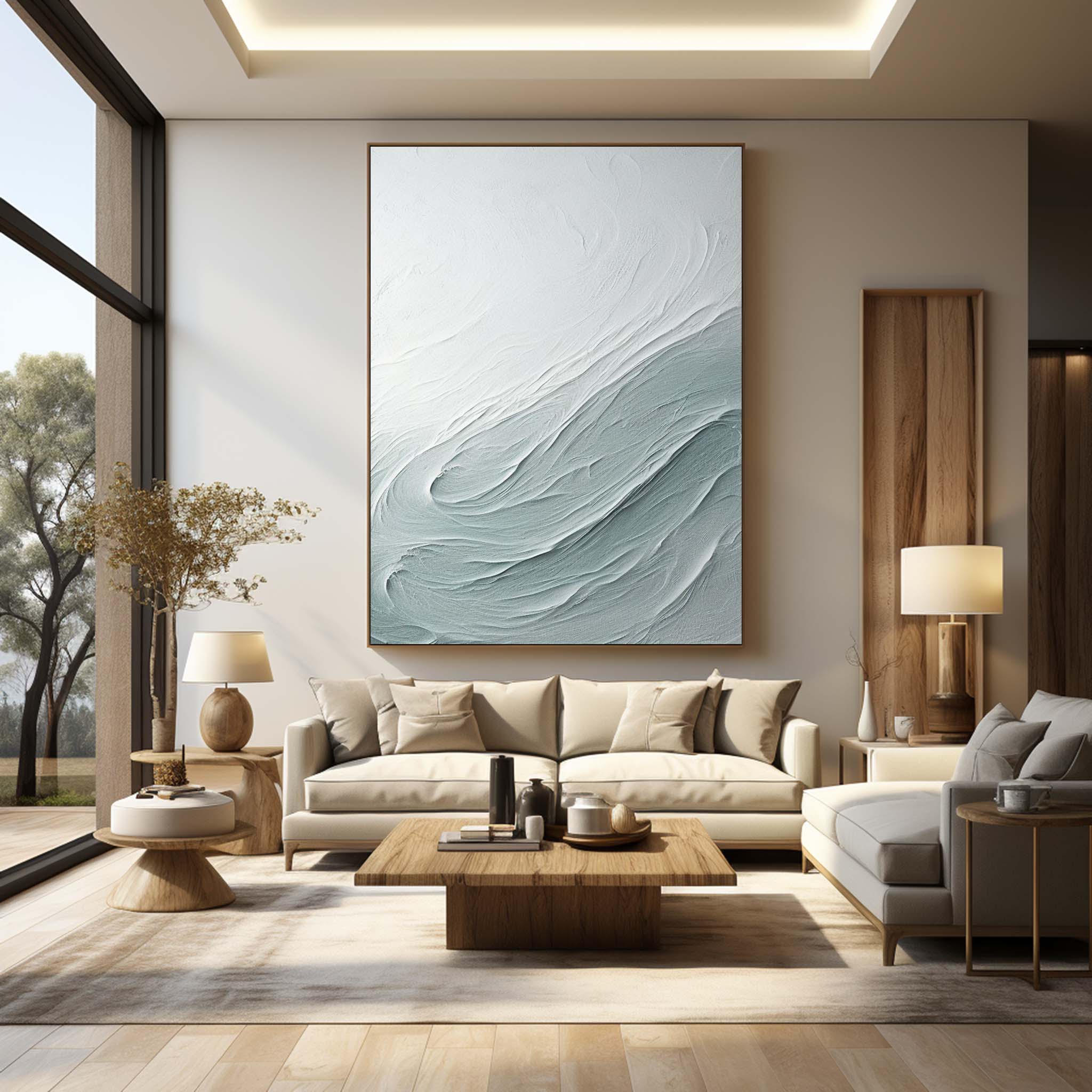 Wall Art Wave Minimalist Relief Modern