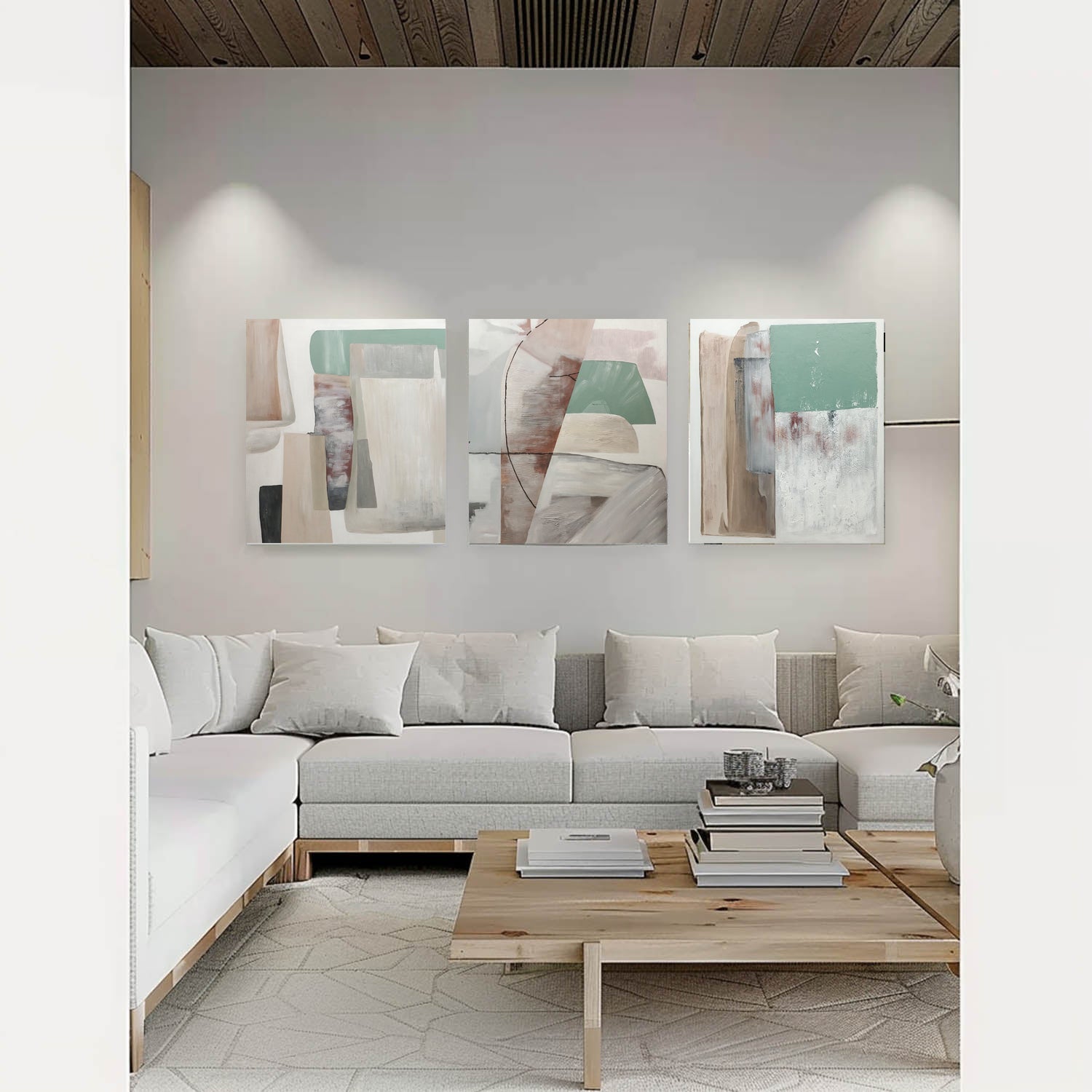 Wall Art Abstract Geometric Color Blocking Landscape