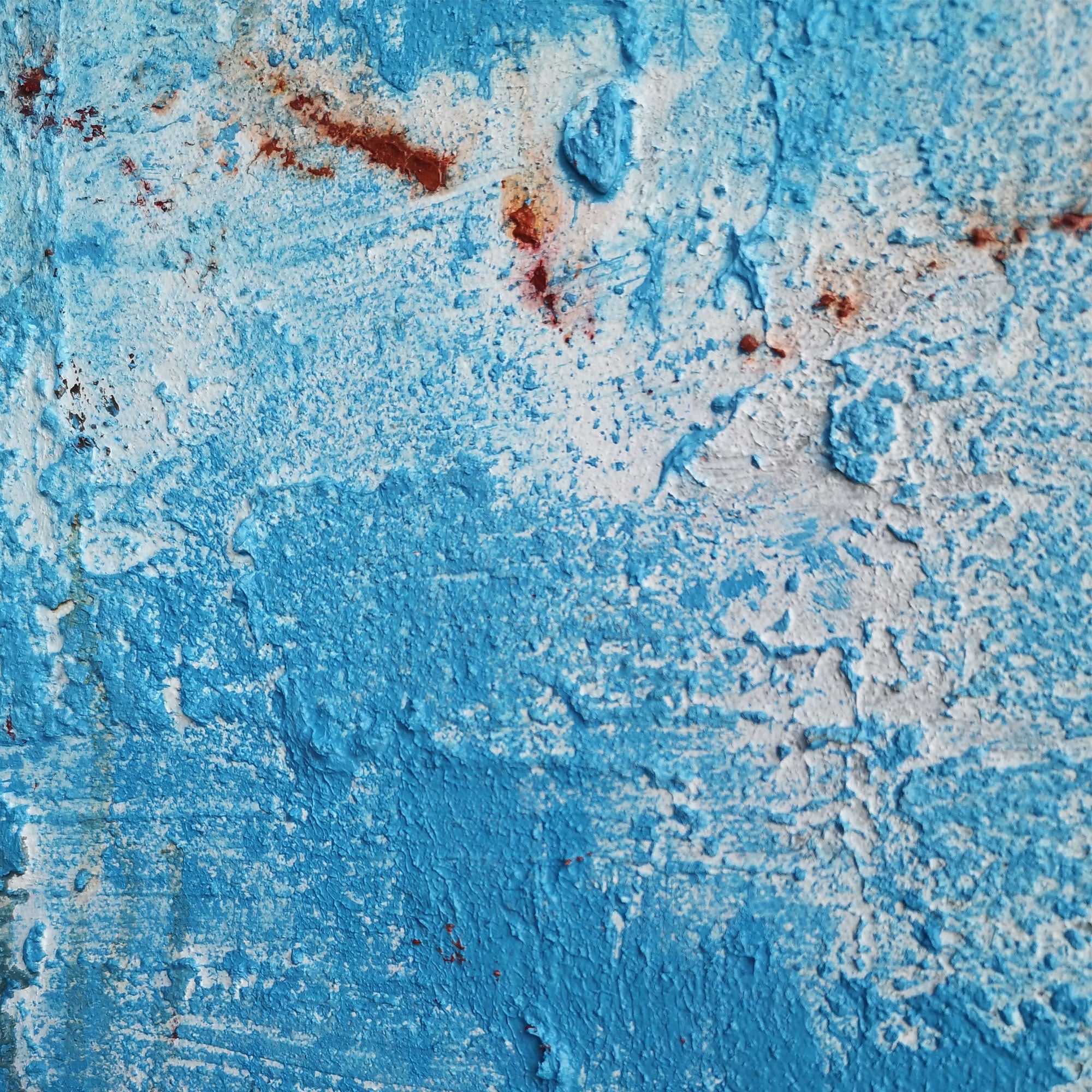 Blue Rust Textured Abstract Canvas Wall Art