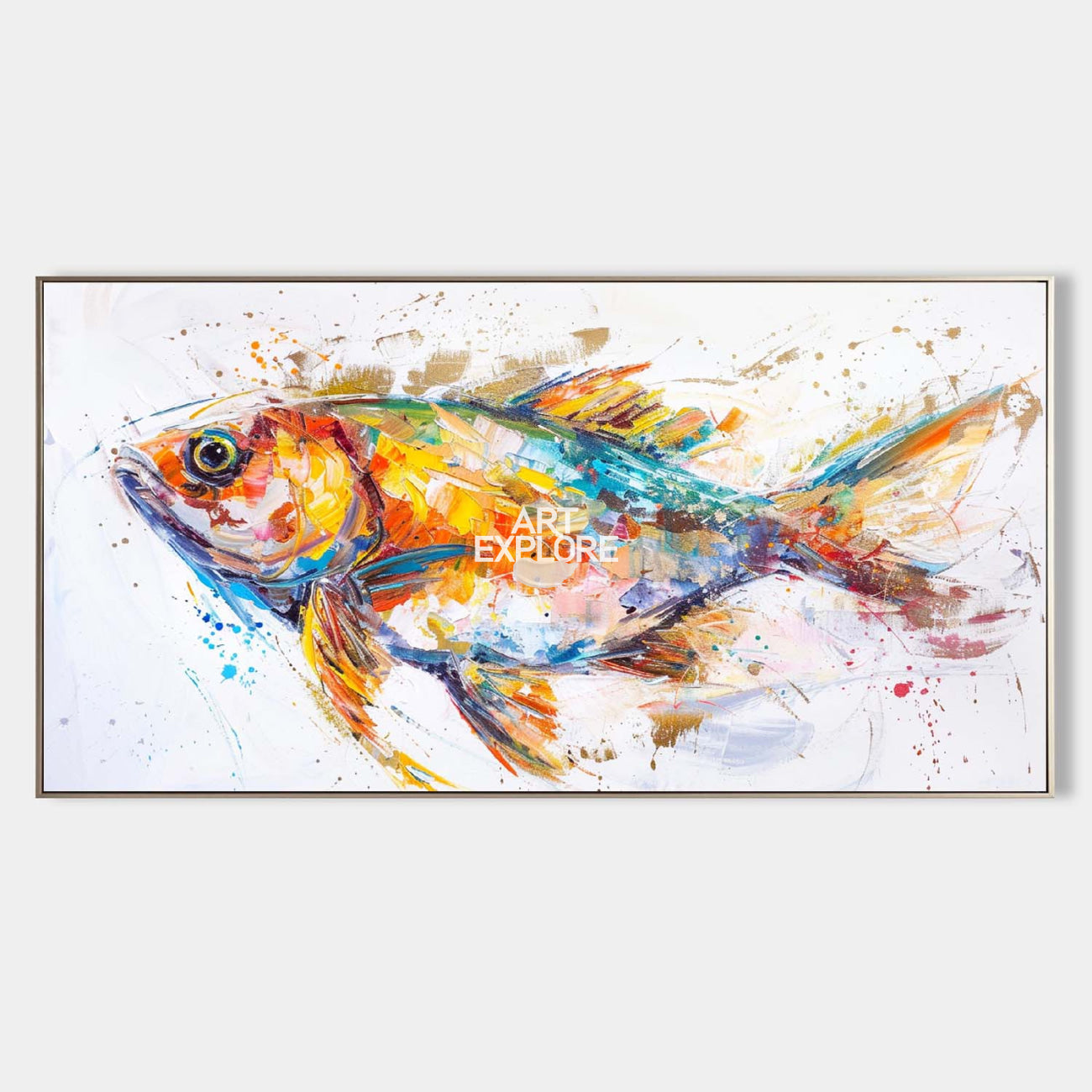 Vibrant Colorful Goldfish Canvas Wall Art