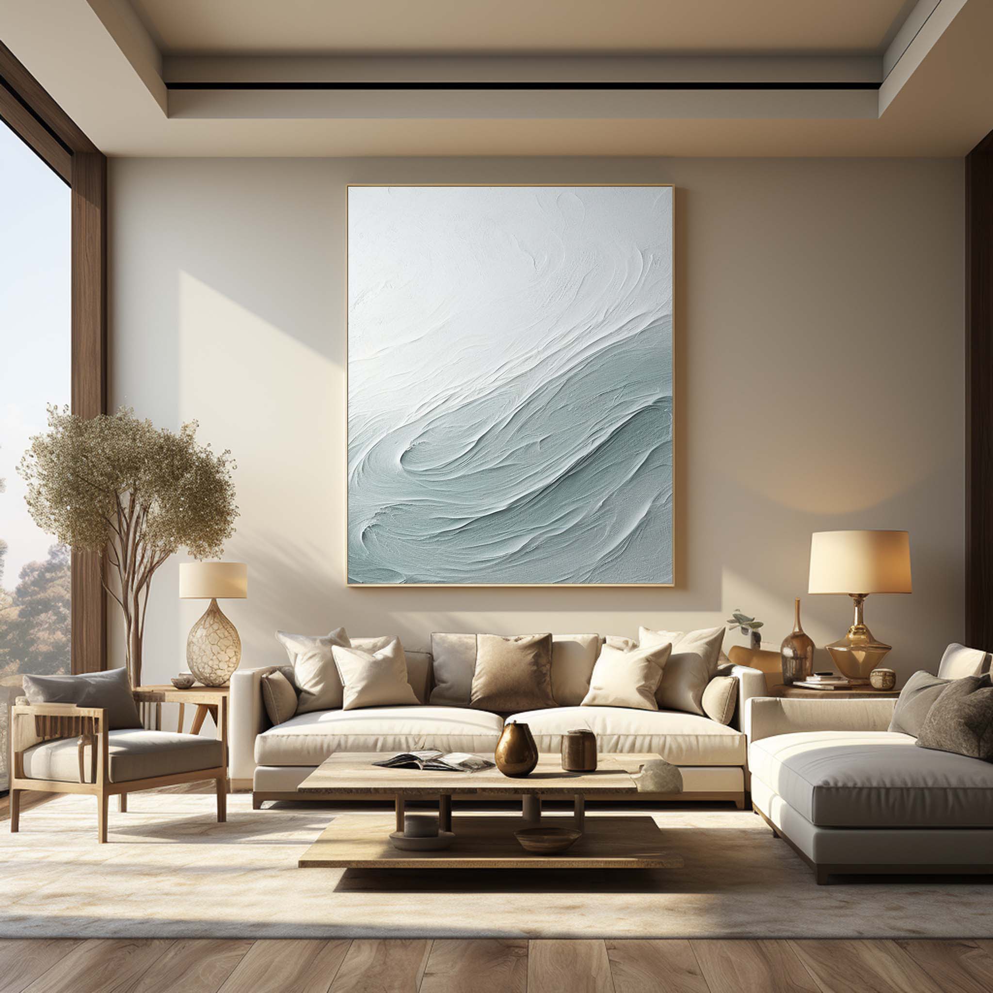 Wall Art Wave Minimalist Relief Modern