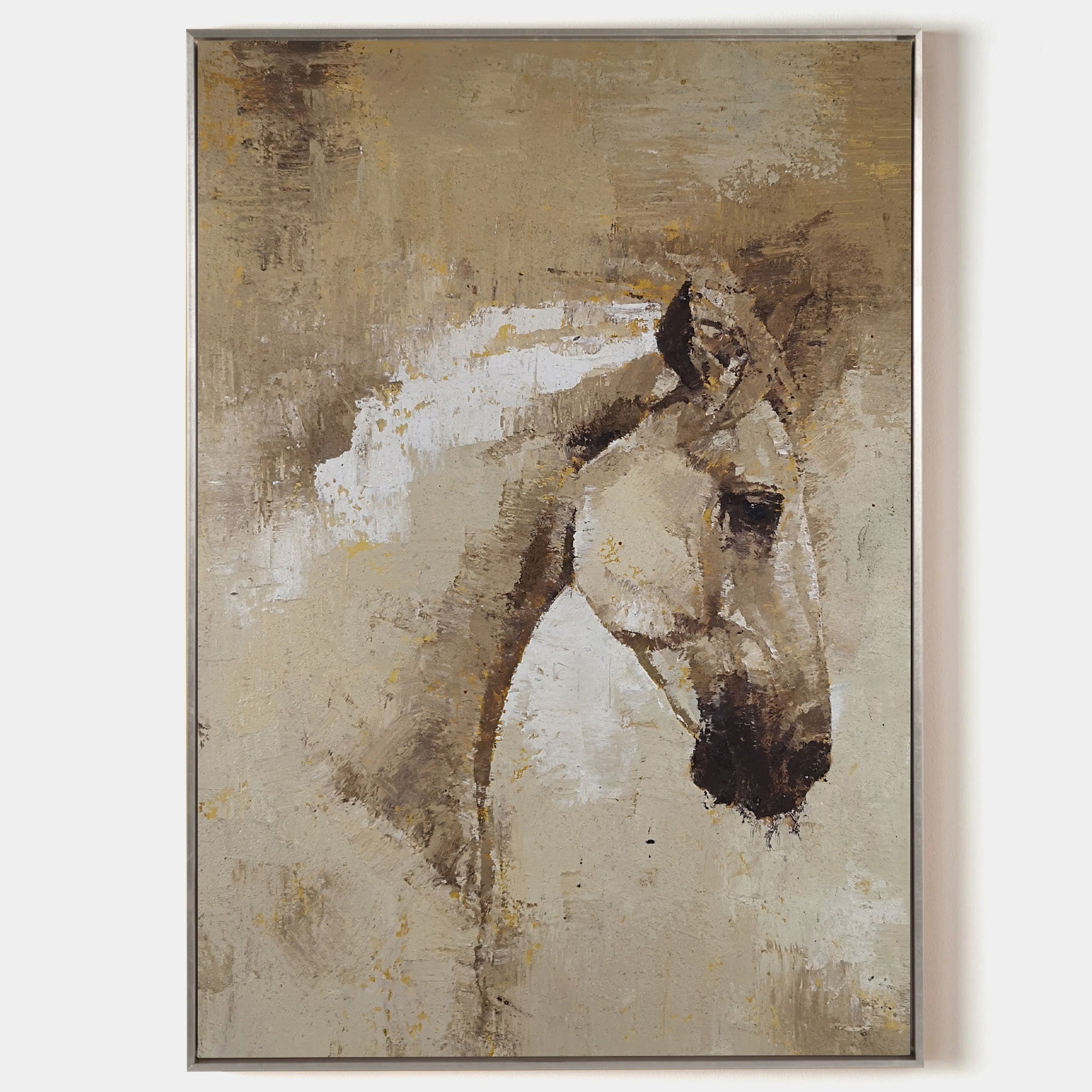 Brown Abstract Horse Painting ANH06 - Neutralighting
