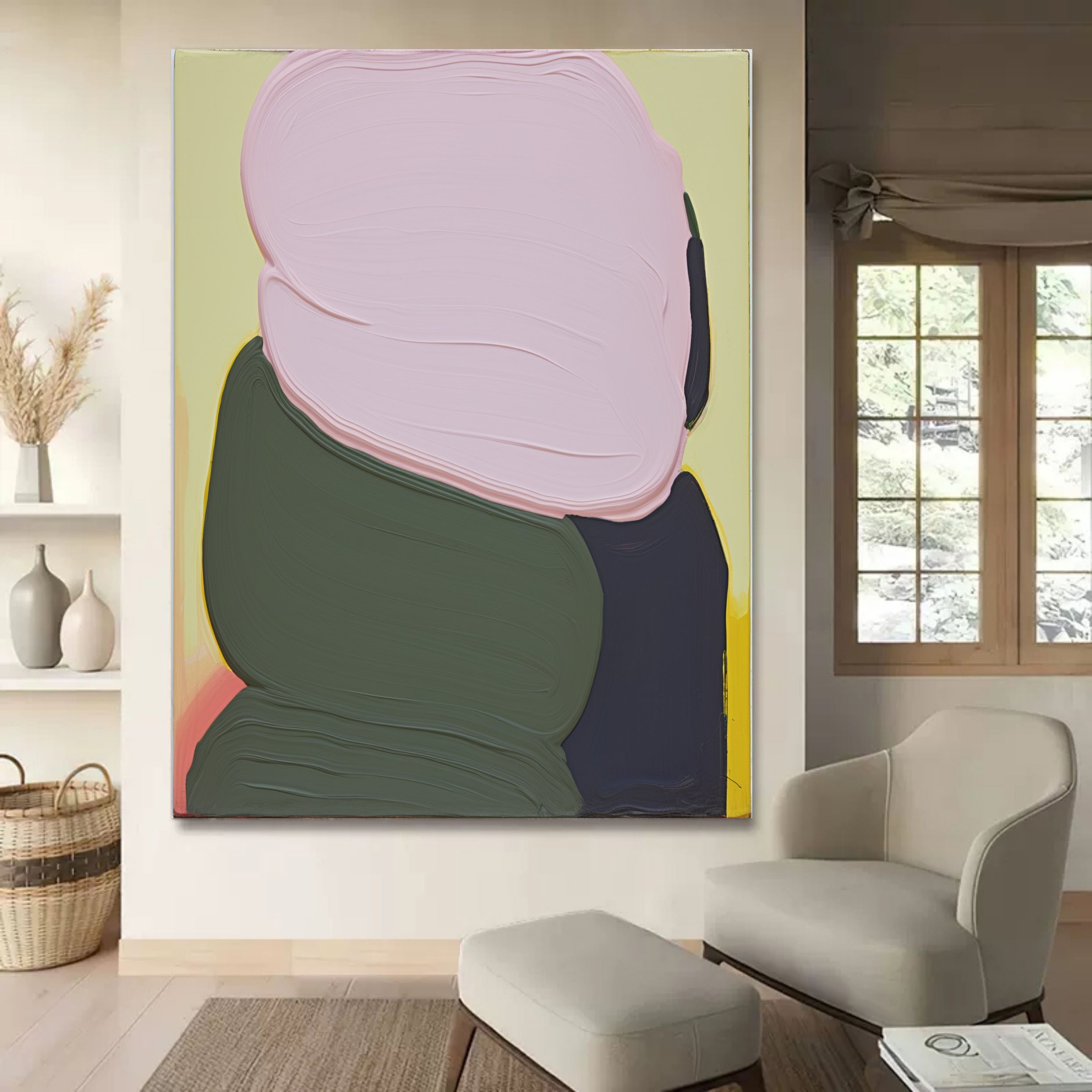 Wall Art Minimalist Composition Overlapping Green Scandinavian