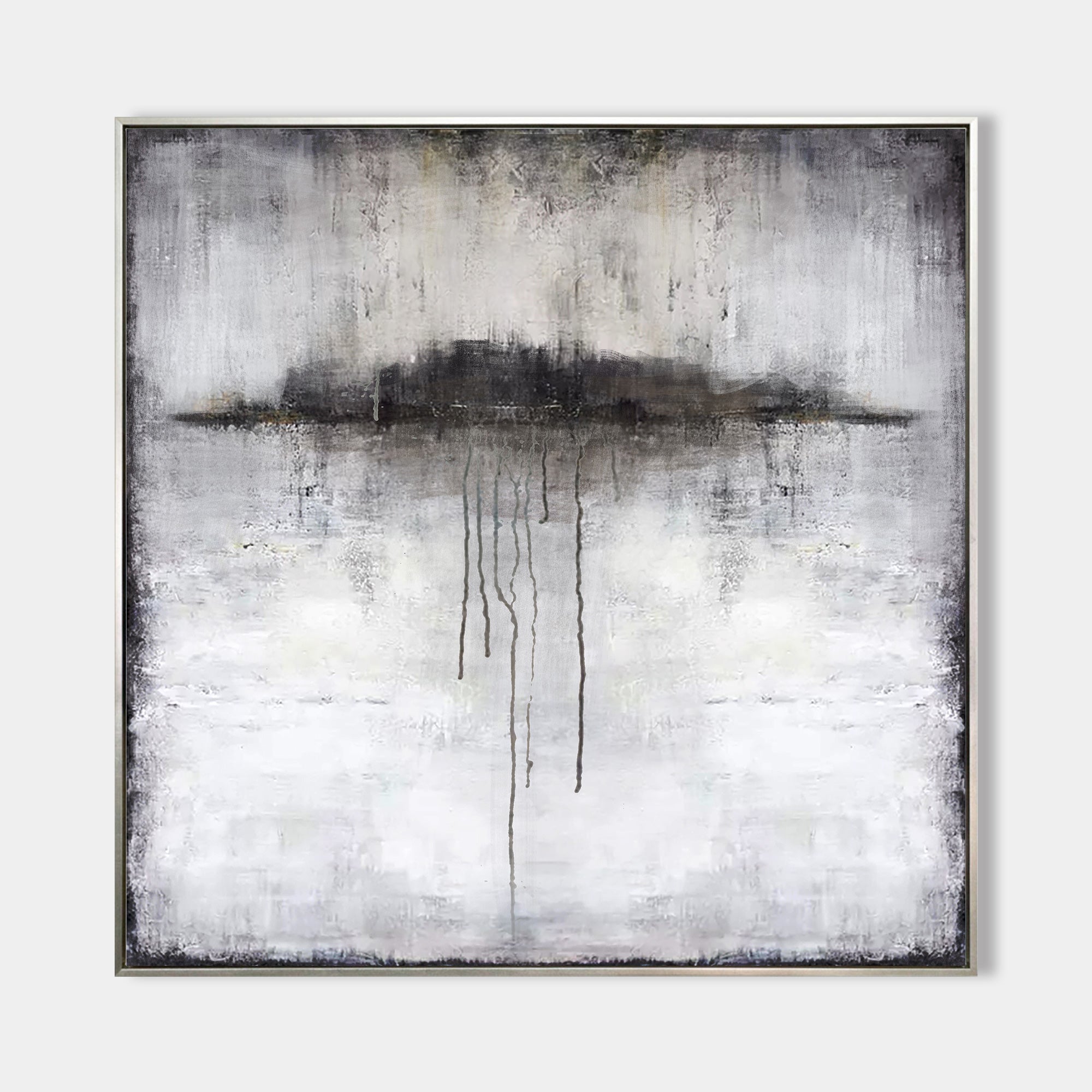 Grey White Abstract Landscape Canvas Wall Art