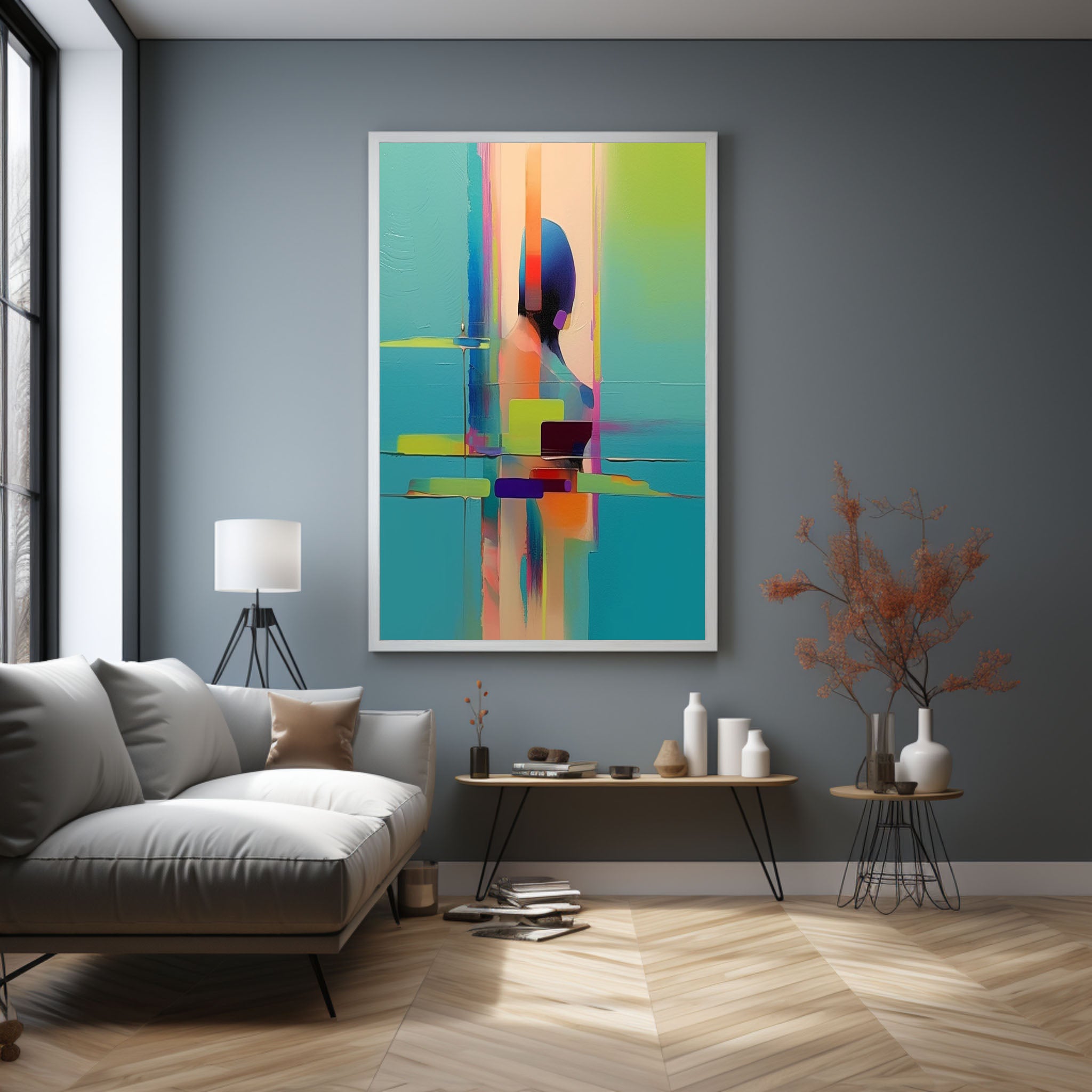 Wall Art Organic Swirls Waves Forest Green Serenity