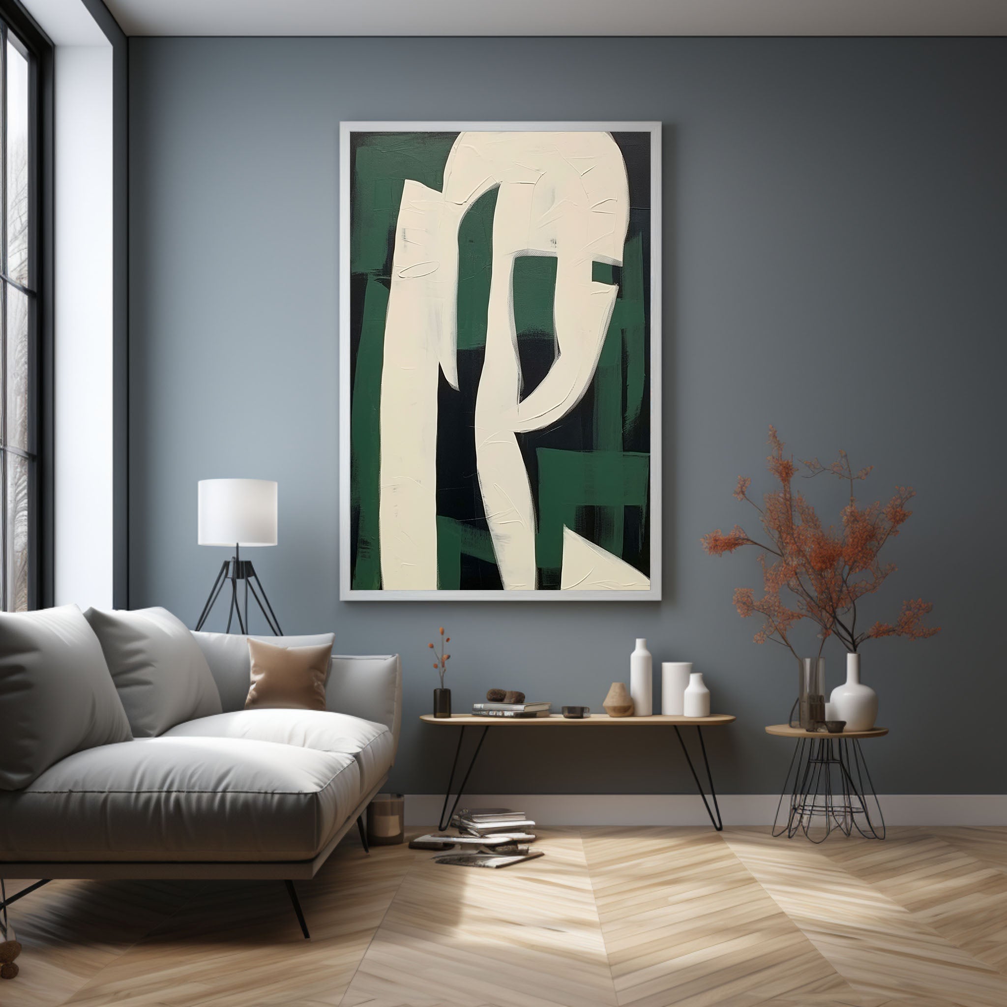 Wall Art Forest Green Layered Contemporary Graphic