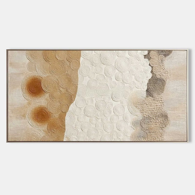 Beige White Organic Abstract Painting