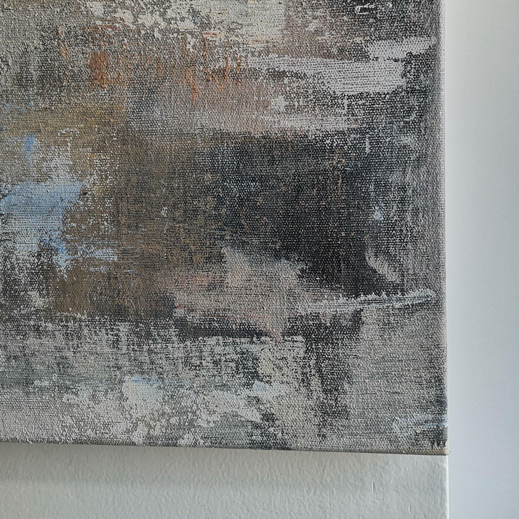 Grey And Rust Abstract Art