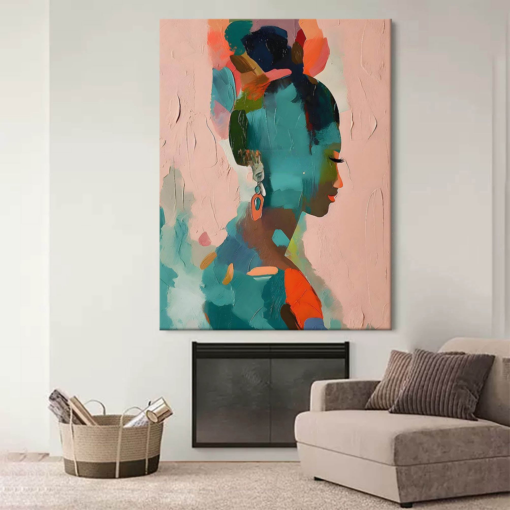 Wall Art Colorful Silhouette Vibrant Abstract