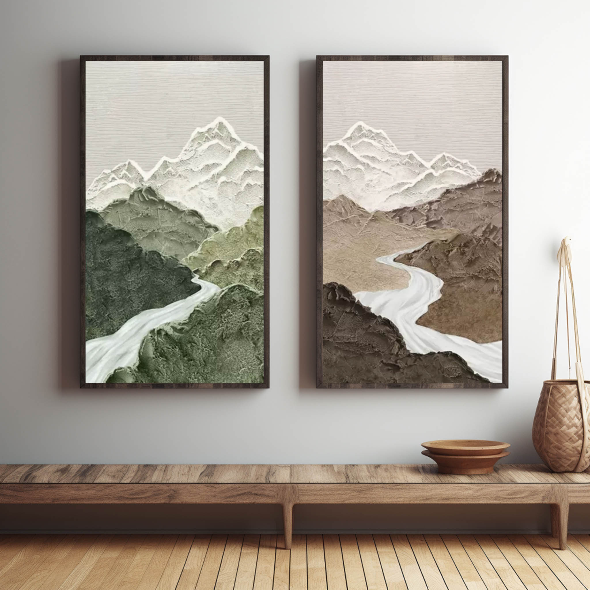 Rivers Panoramic Oil Painting 2 Piece Set - Letslighting