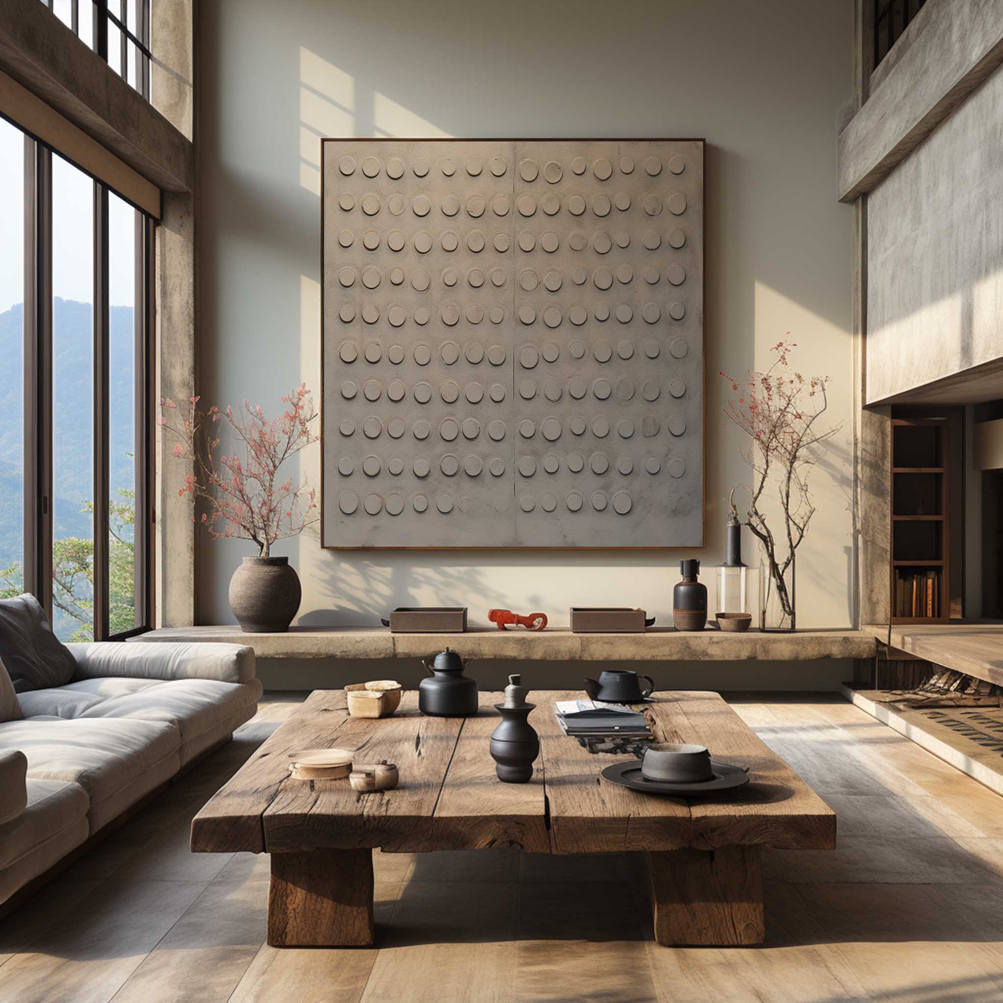 Wall Art Wabi-Sabi Zen Minimalism Symmetry Linen