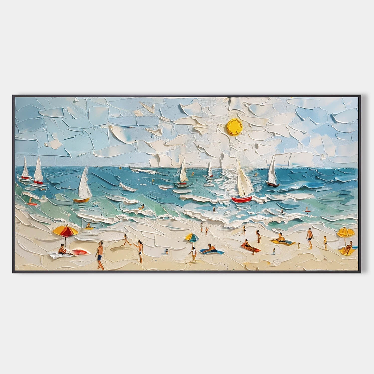 Wall Art Vibrant Beach Scene Sandy Shore Coastal