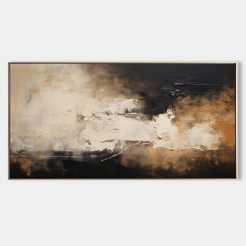 Black Beige Gold Abstract Painting